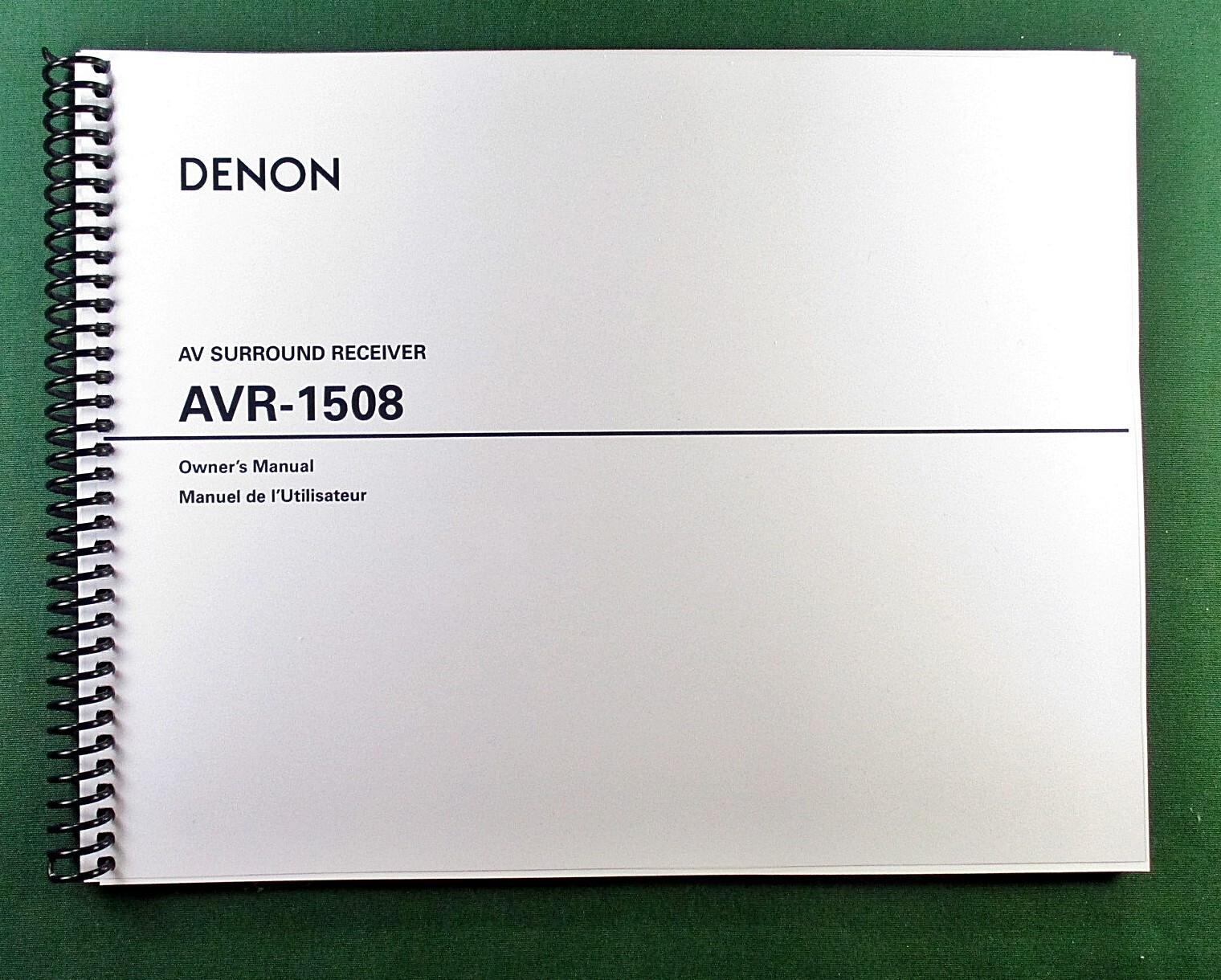 Denon AVR-1508 Instruction Manual: 62 Pages & Protective Covers!