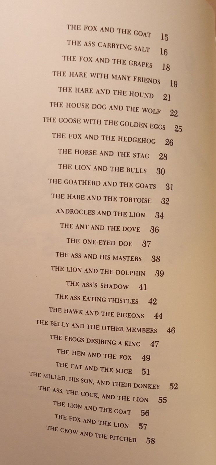 Aesop’s Fables. Book. VGT 2000. 234 Pages. Index