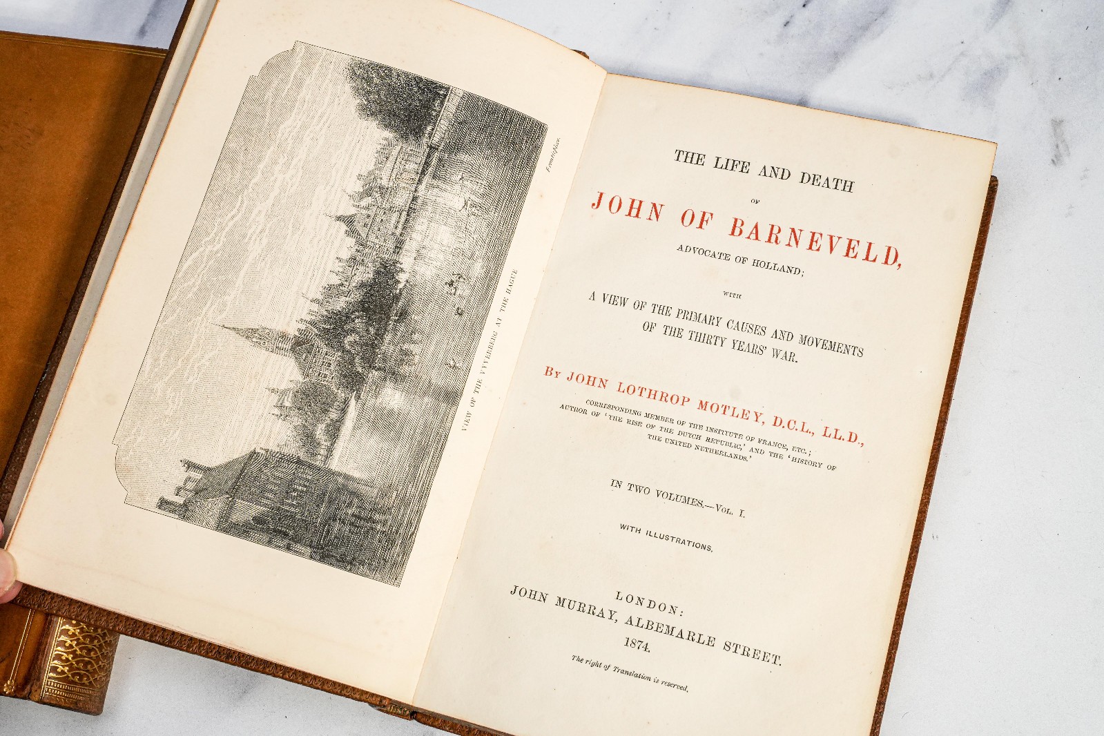 Life and Death John Barneveld Holland John Motely Full Leather Antique Books