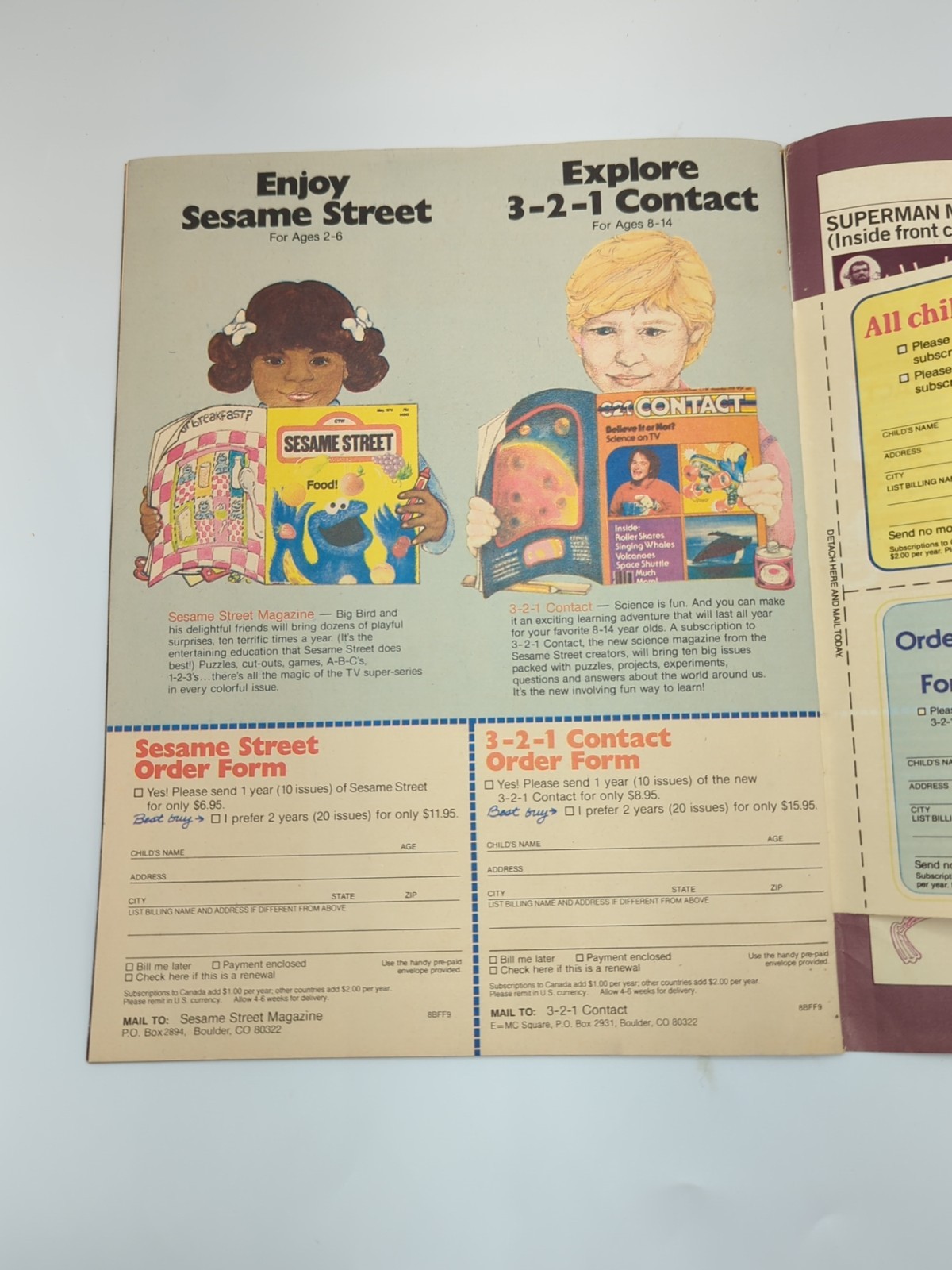 Vintage 1981 Sesame Street Electric Co Superman Christopher Reeve Childrens