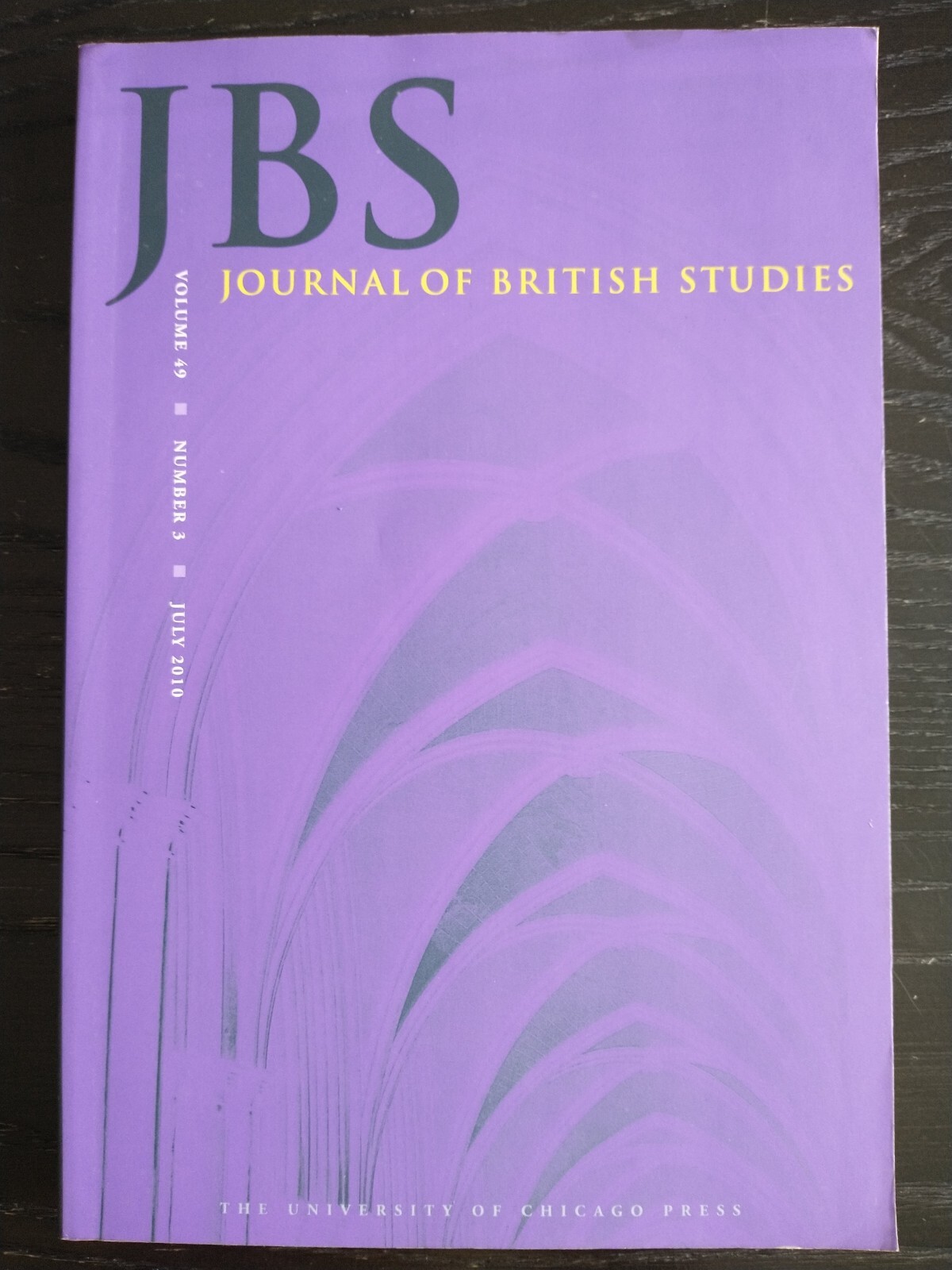 Journal of British Studies Vol. 49, #3, July 2010, trade paperback, 254 pages
