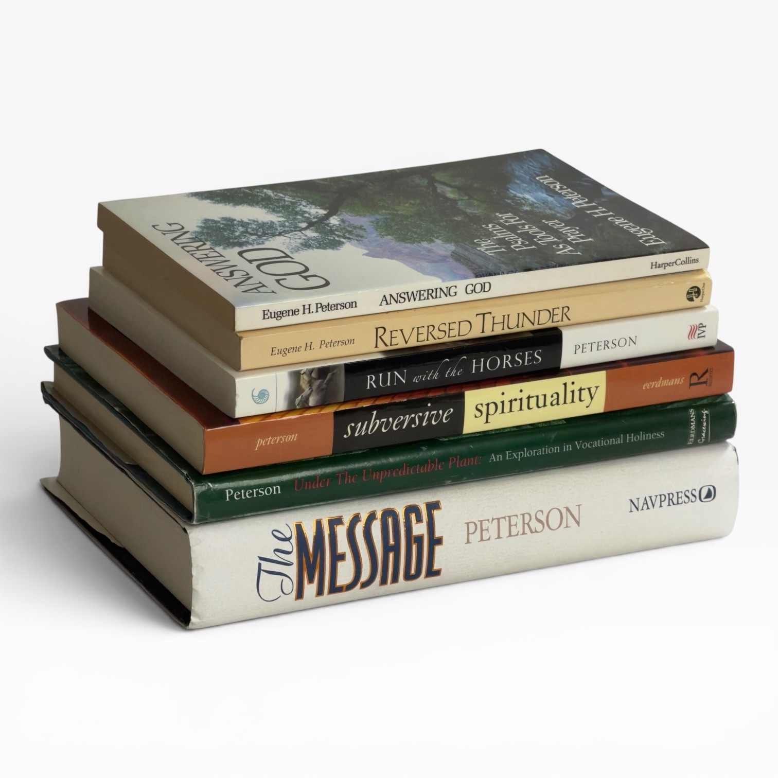 Eugene H Peterson Book Lot of 6 The Message Answering God Christian Spirituality