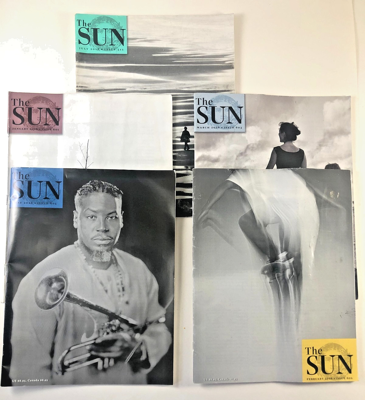 Lot of 5 The SUN Magazine 2026 Jan Feb Mar May Poetry, Essay, Interview, Fiction