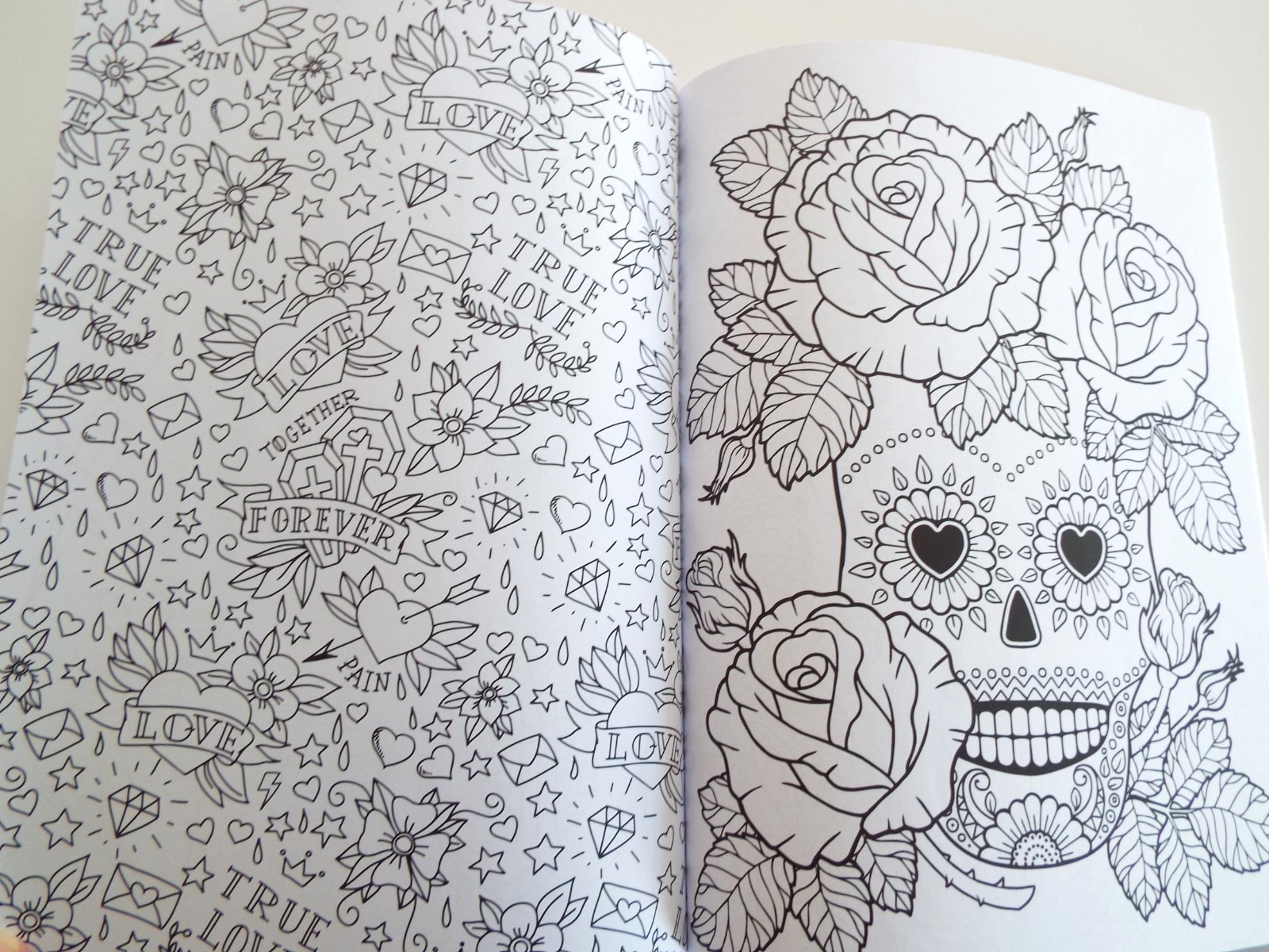 Tattoo Design Coloring Book ~ variety of Images ~ Mindful Coloring 49 pages NEW