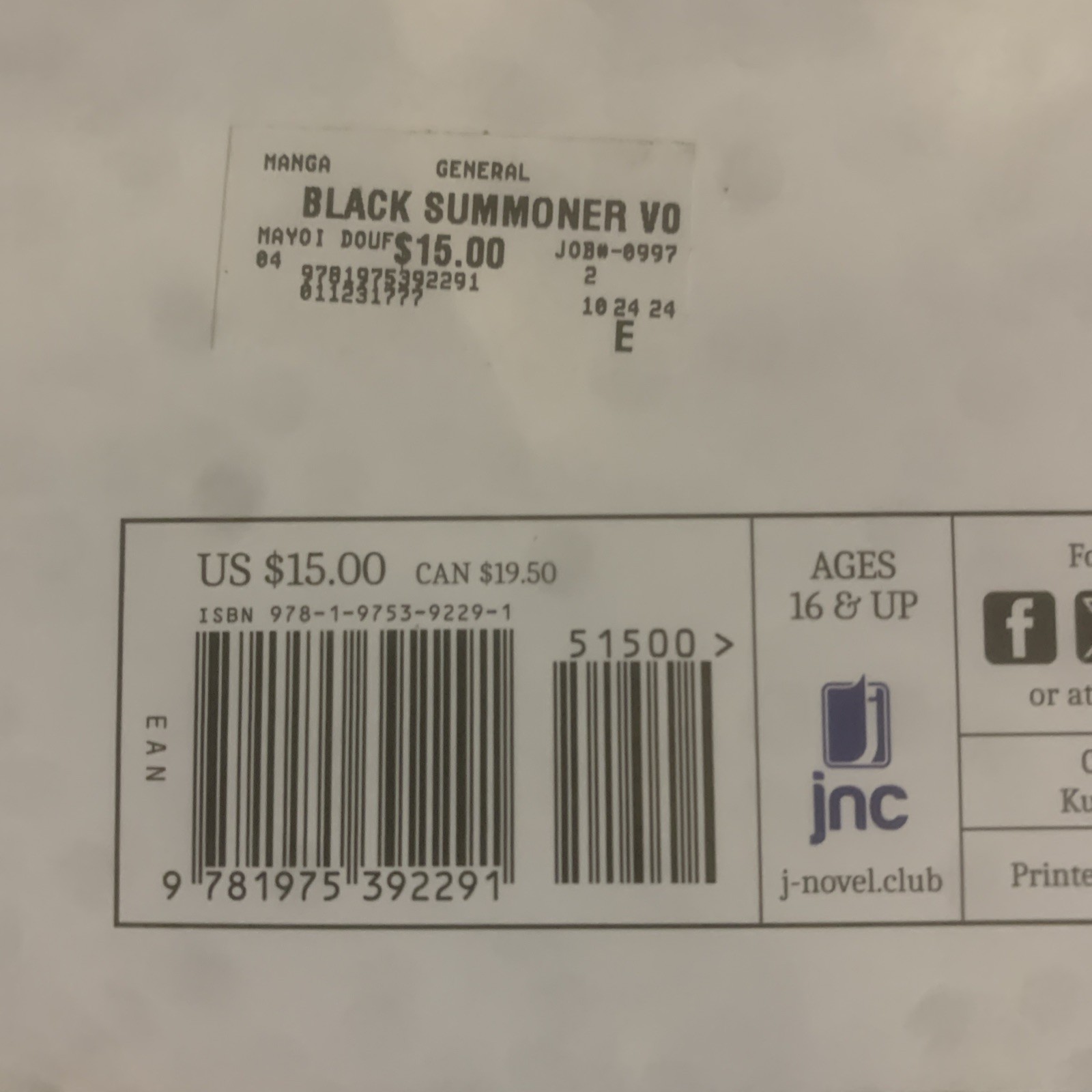 Black Summoner, Vol. 3 (light Novel) by Doufu Mayoi (2024, Trade Paperback)