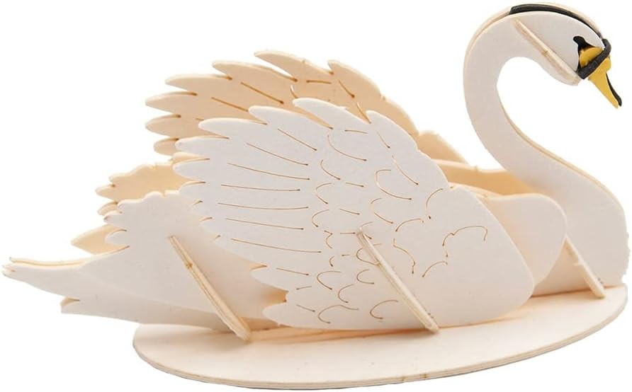 Fridolin 3D-Papiermodell: Schwan, 8 x 3,5 x 4,5 cm, im Beutel 10,5 x 21 x 0,5 cm