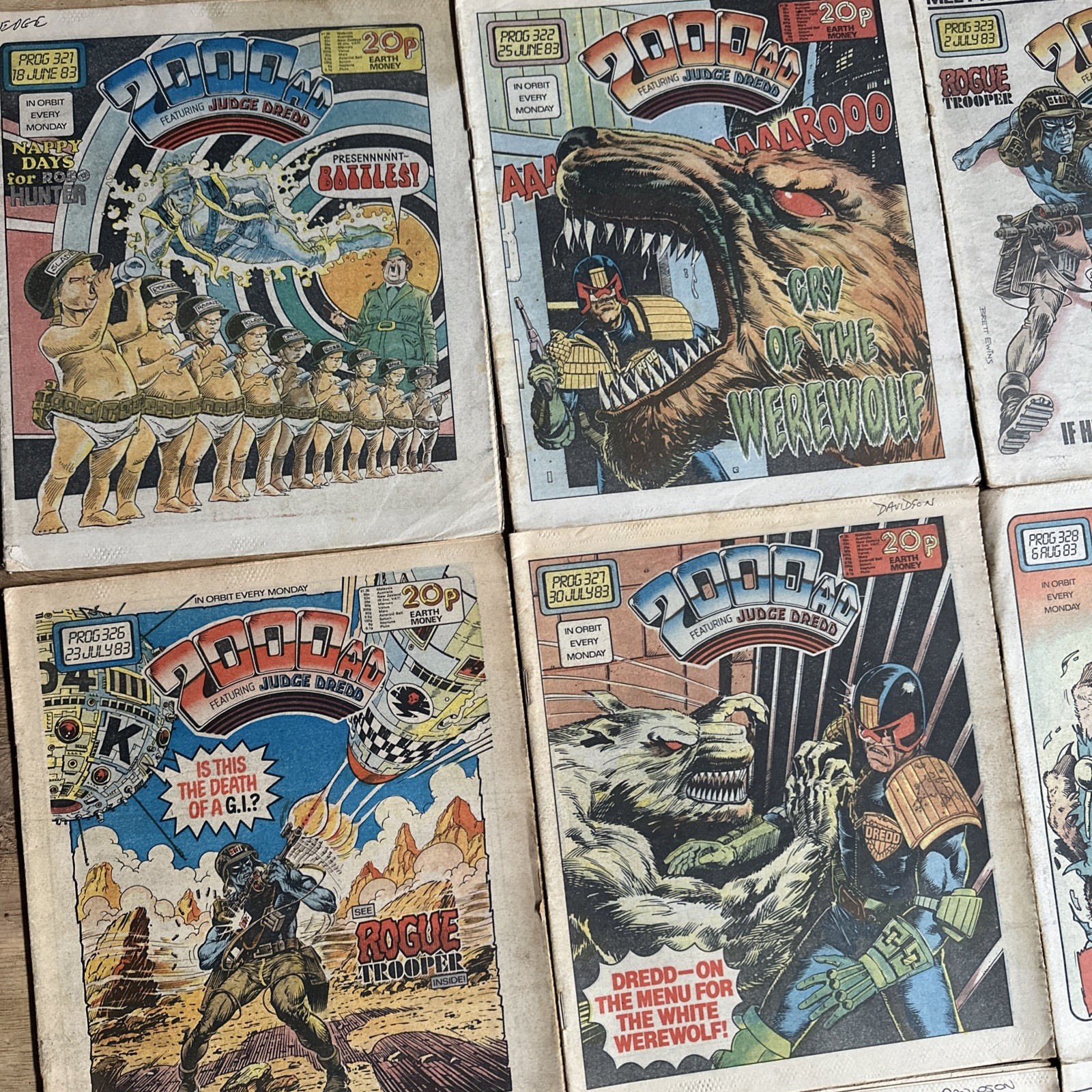 2000AD Progs Judge Dredd issues 321 – 339 job lot