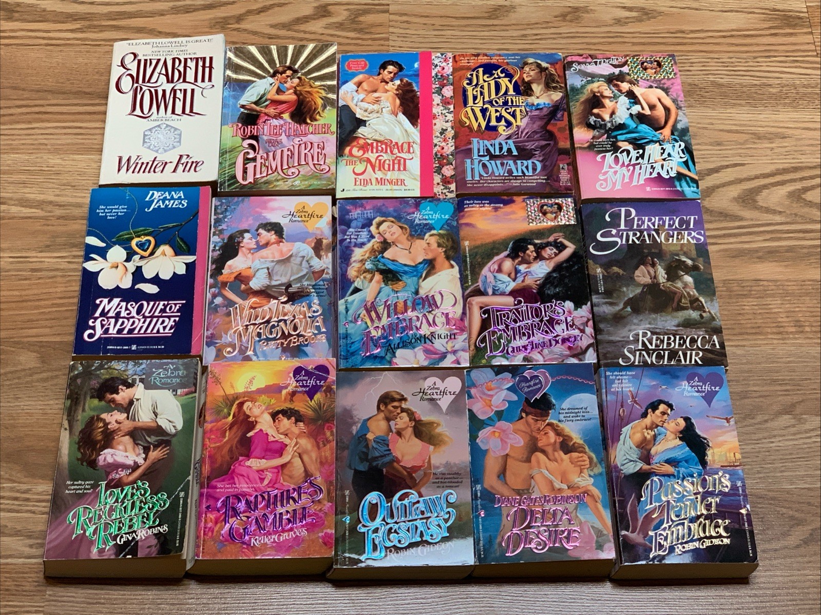 Historical Romance Varied Authors Zebra Heartfire Pocket 1989-1998 Lot of 15