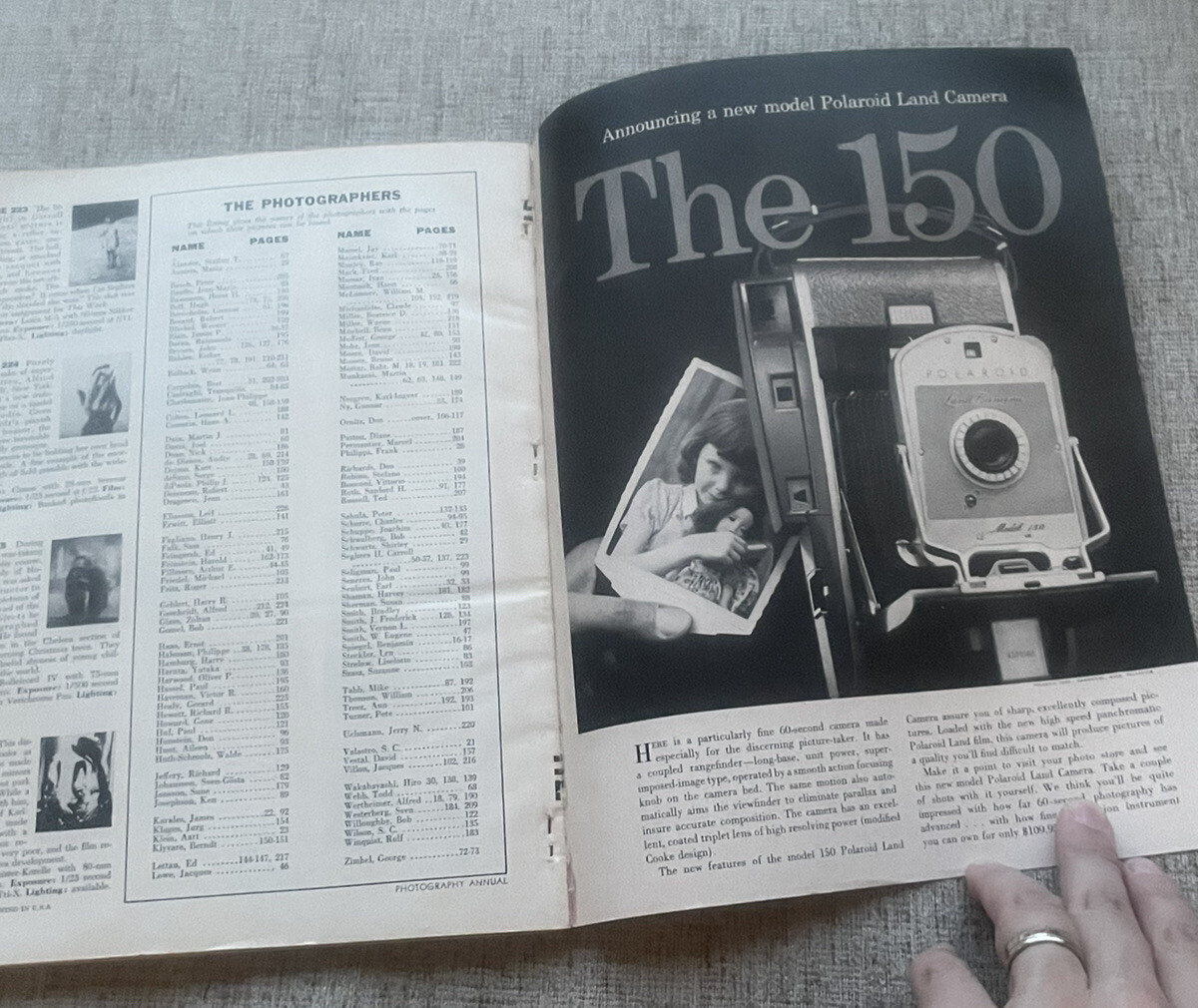 PHOTOGRAPHY ANNUAL 1958 Vintage Compiled Popular Photography LOOK 250 Pages!