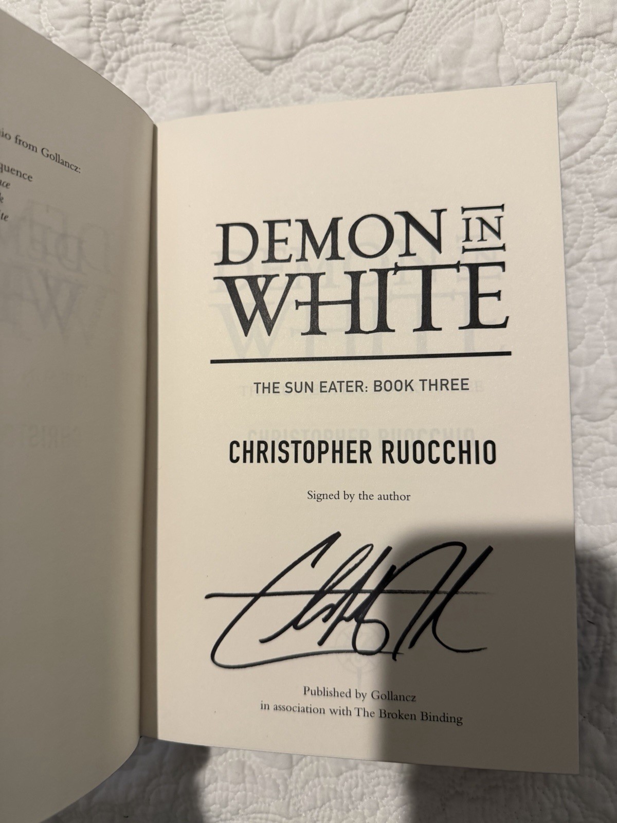 The Sun Eater 1-3 Christopher Ruocchio | SIGNED | Broken Binding