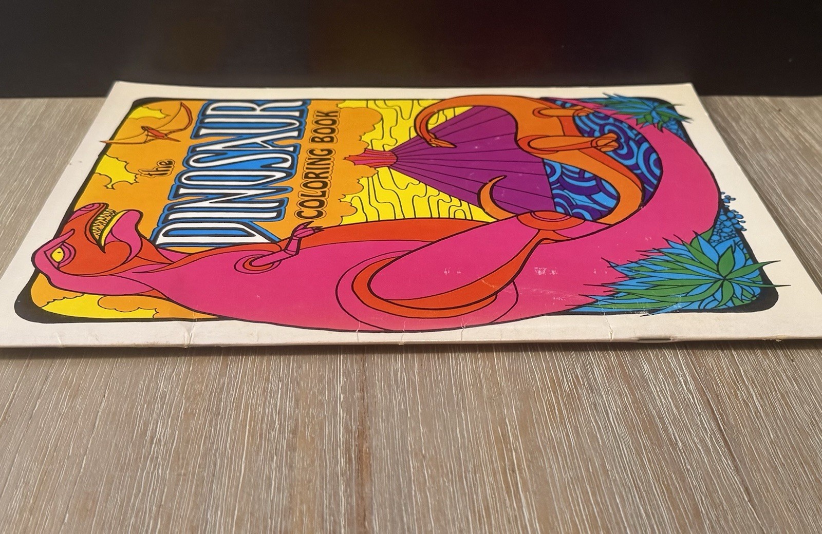 Dinosaur Coloring Book Troubador Press 1970 Retro Unused Oversized