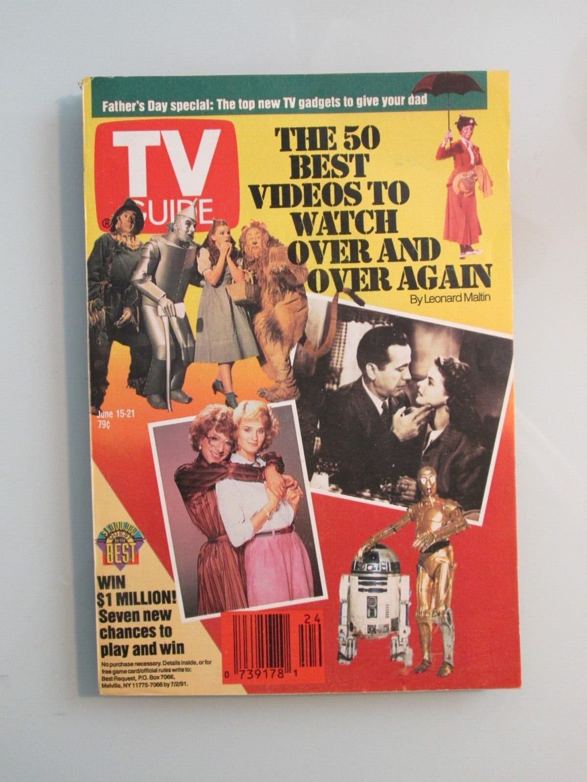 TV Guide JUNE 15-21, 1991 Best Videos to Watch, Wizard of Oz, Star Wars, Tootsie
