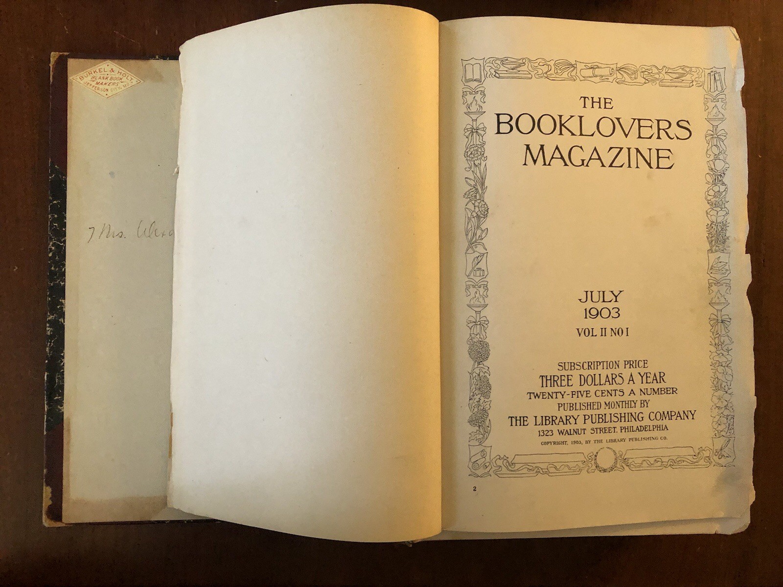 BOOKLOVERS MAGAZINE 1903 bound volumes 1 & 2 *Fragile Vintage Cond-see photos*