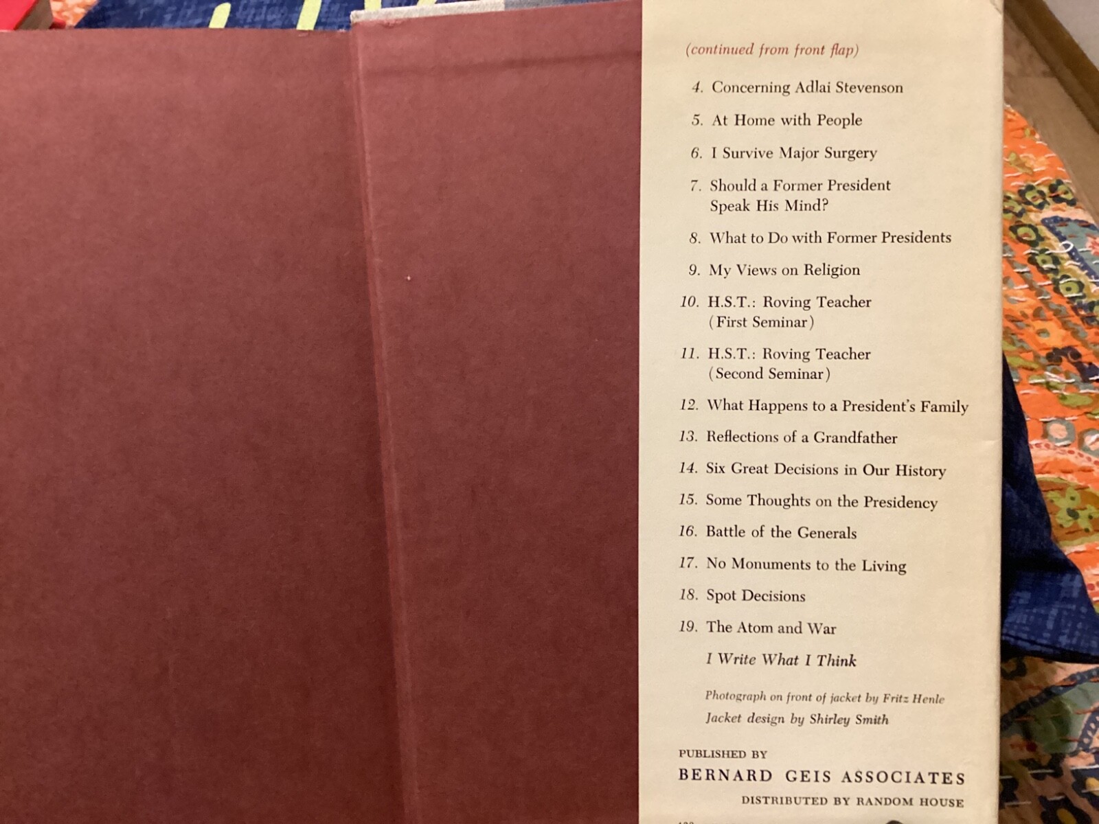 MR. CITIZEN-1960 HC/DJ by PRESIDENT HARRY S. TRUMAN, VG COND, 315 PAGES/FREE P&H