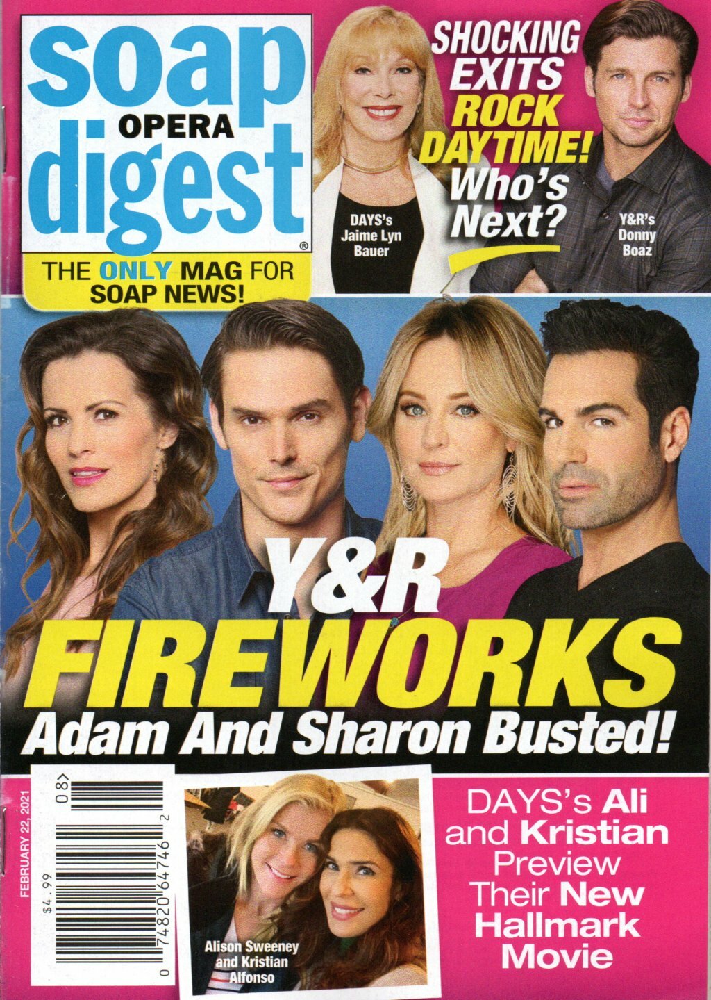 SOAP OPERA DIGEST Feb. 22 2021 Young & Restless Kristian Alfonso Alison Sweeney