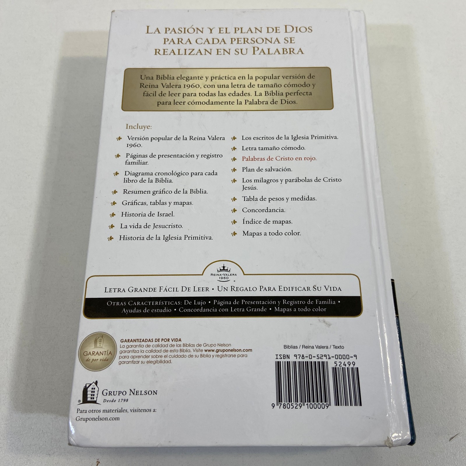 2014 Santa Biblia Letra Grande Tamaño Personal Reina-Valera Vida Publishers HC