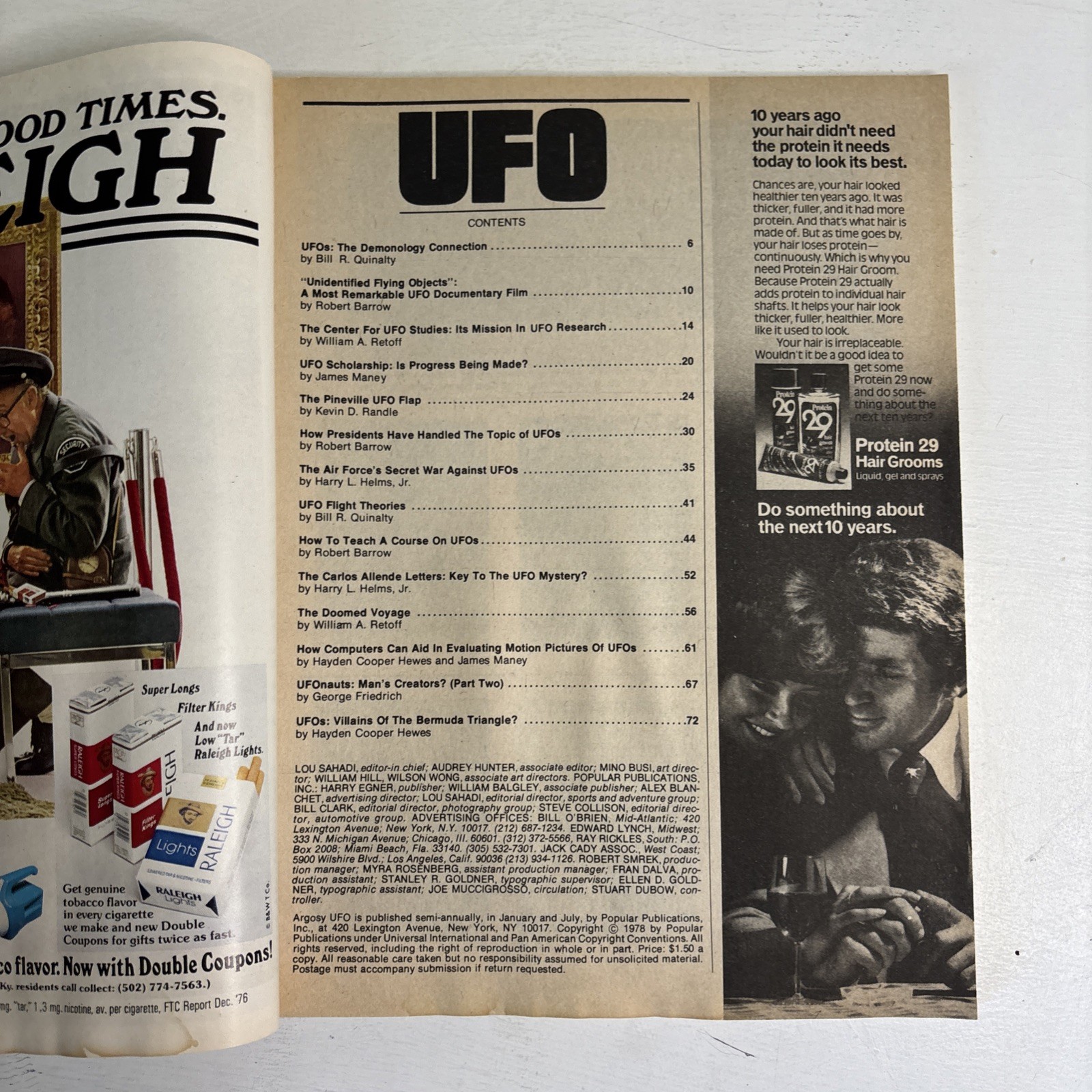 ARGOSY UFO Magazine Winter 1977 ’78 Demonology Air Force Carlos Allende Letters