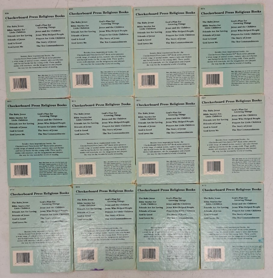Complete Set VTG Checkerboard Press Religious Books Junior Elf Lot Of 12 #726