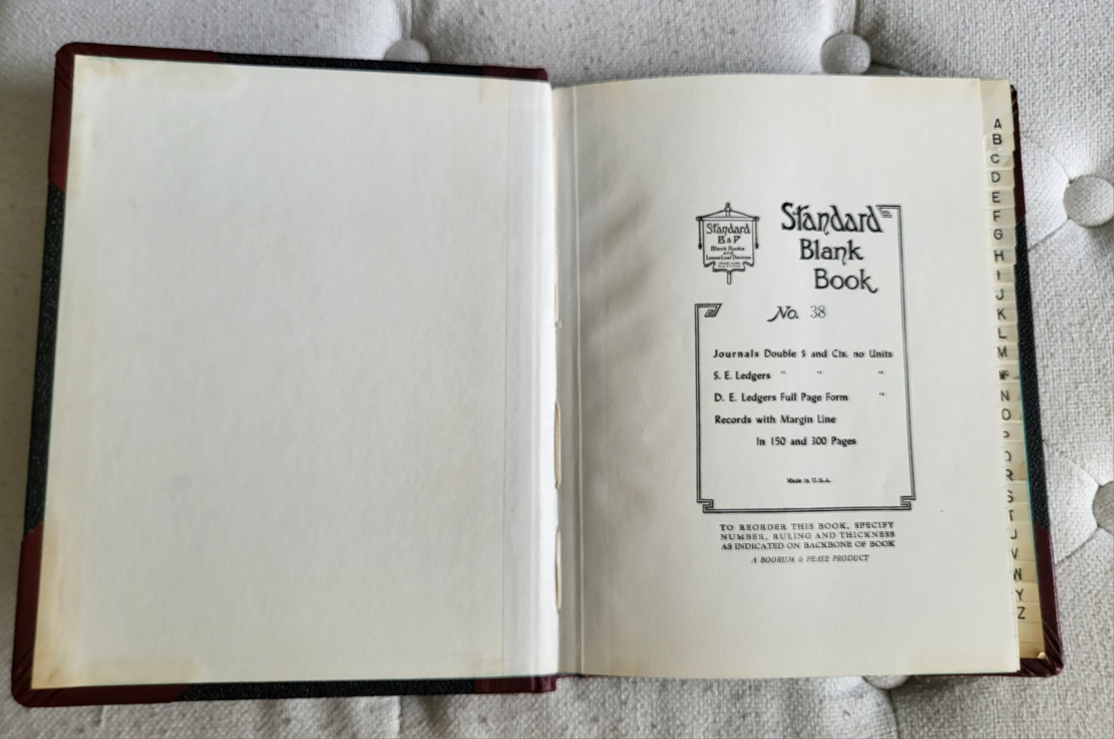 📚VINTAGE RARE Indexed Account Book 50s 60s Boorum & Pease Record Rule 300 pages