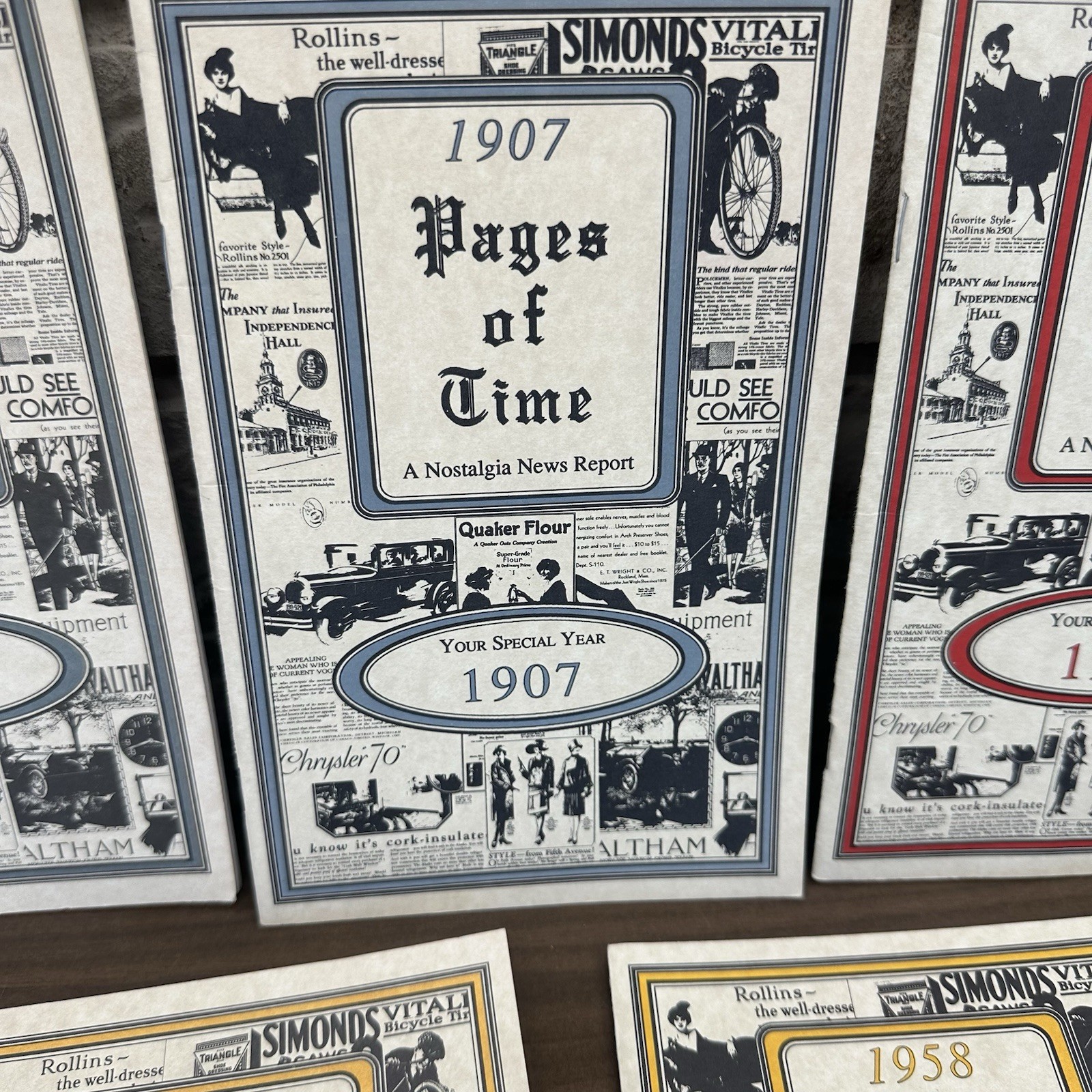 7 Year Pages Of Time Nostalgia News Report Booklet 1903, 07, 32, 33, 55, 58, 63