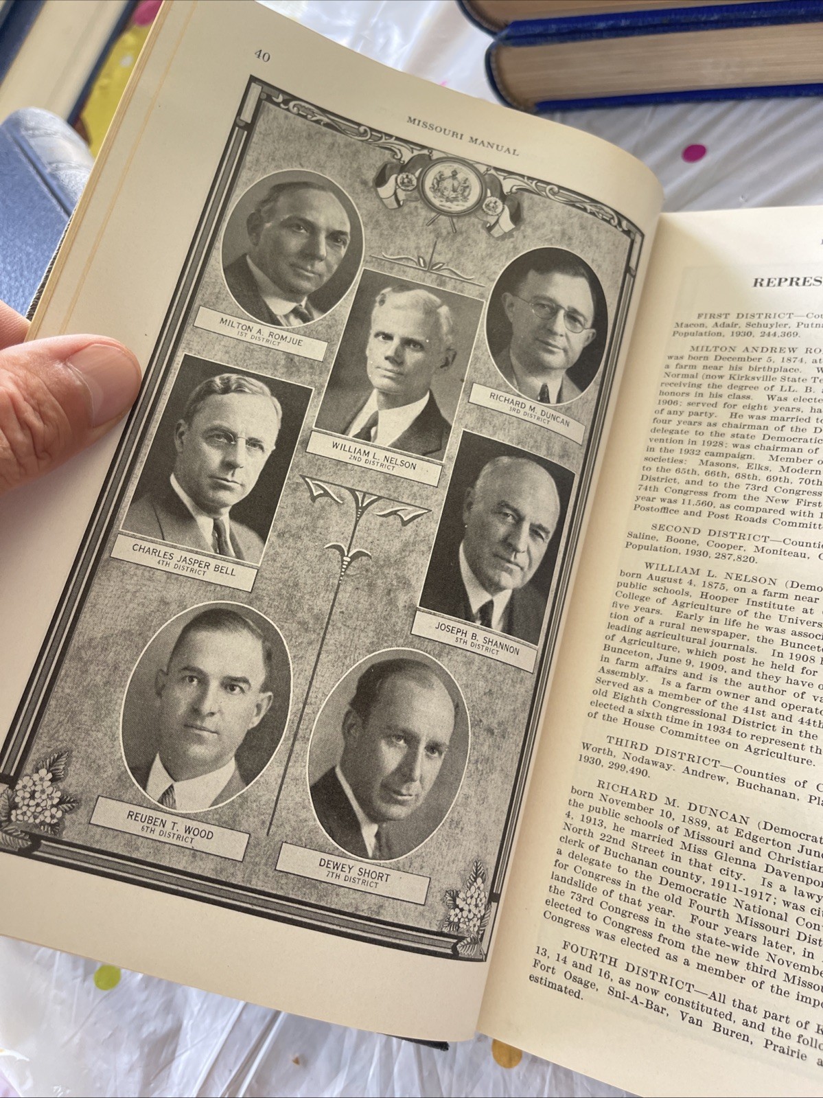 1931 – 1940 Official Manual State Missouri blue book Charles Becker 5 Book Lot