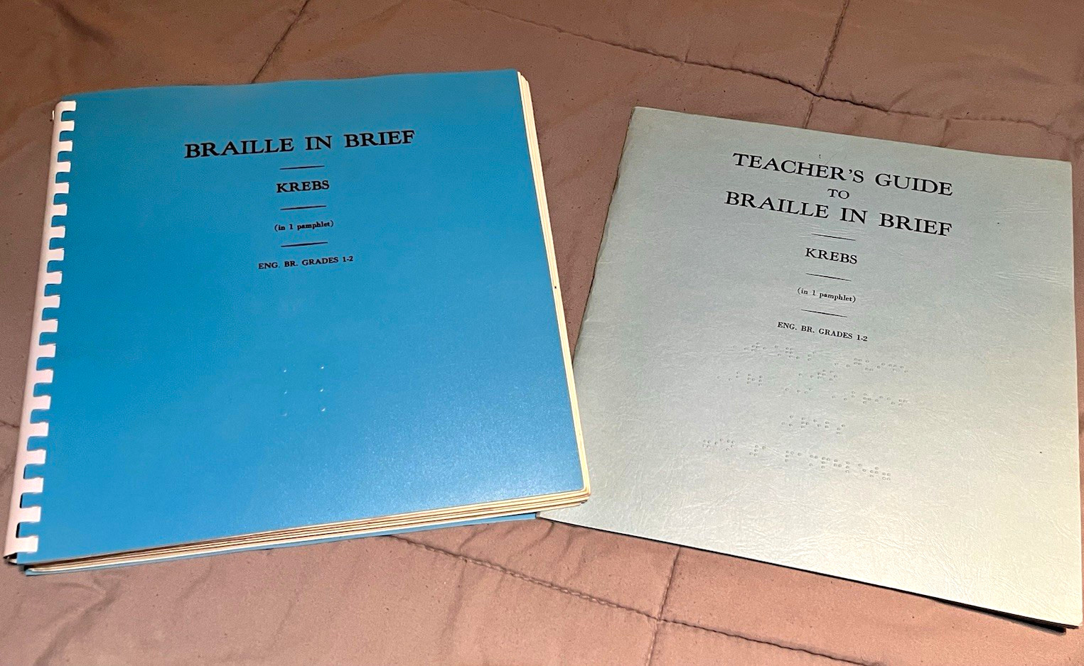 Braille in Brief and Teachers Guide to Braille in Brief 1968 Spiral Braille