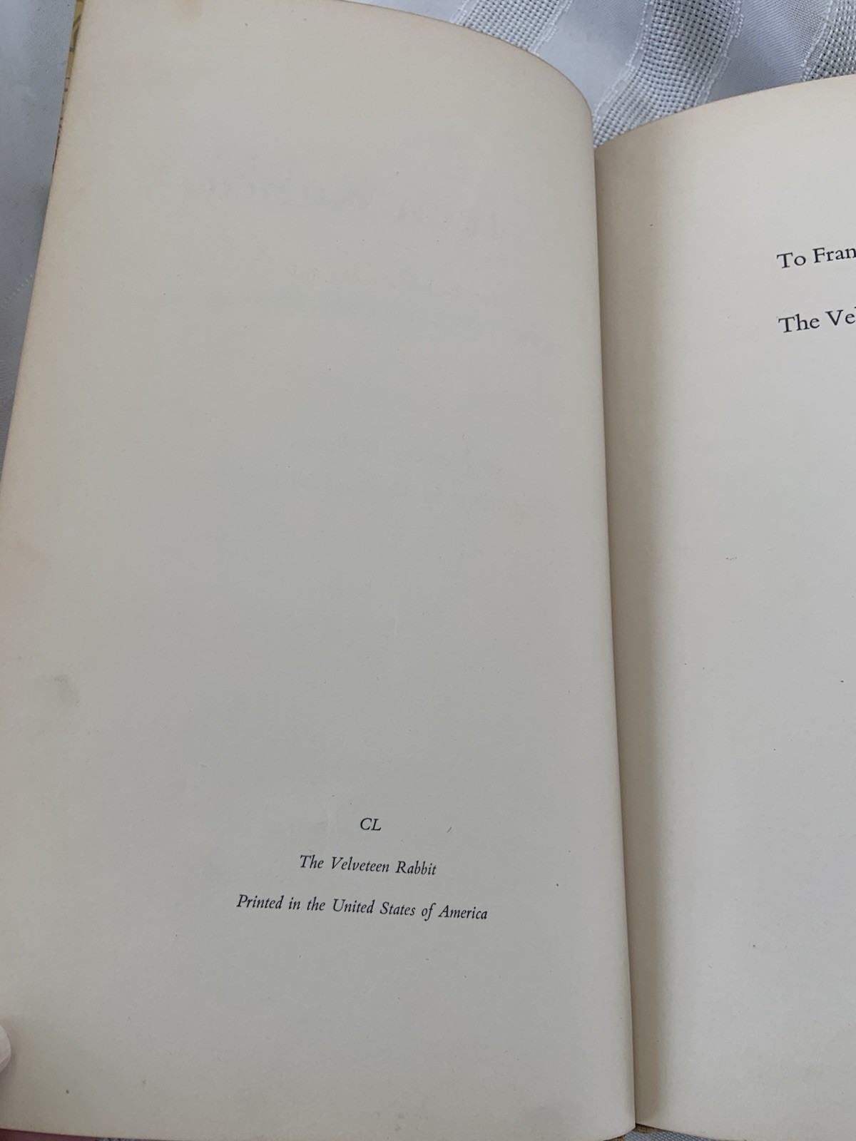 The Velveteen Rabbit, Margery Williams, HC, 1920s Early Rare CL Edition
