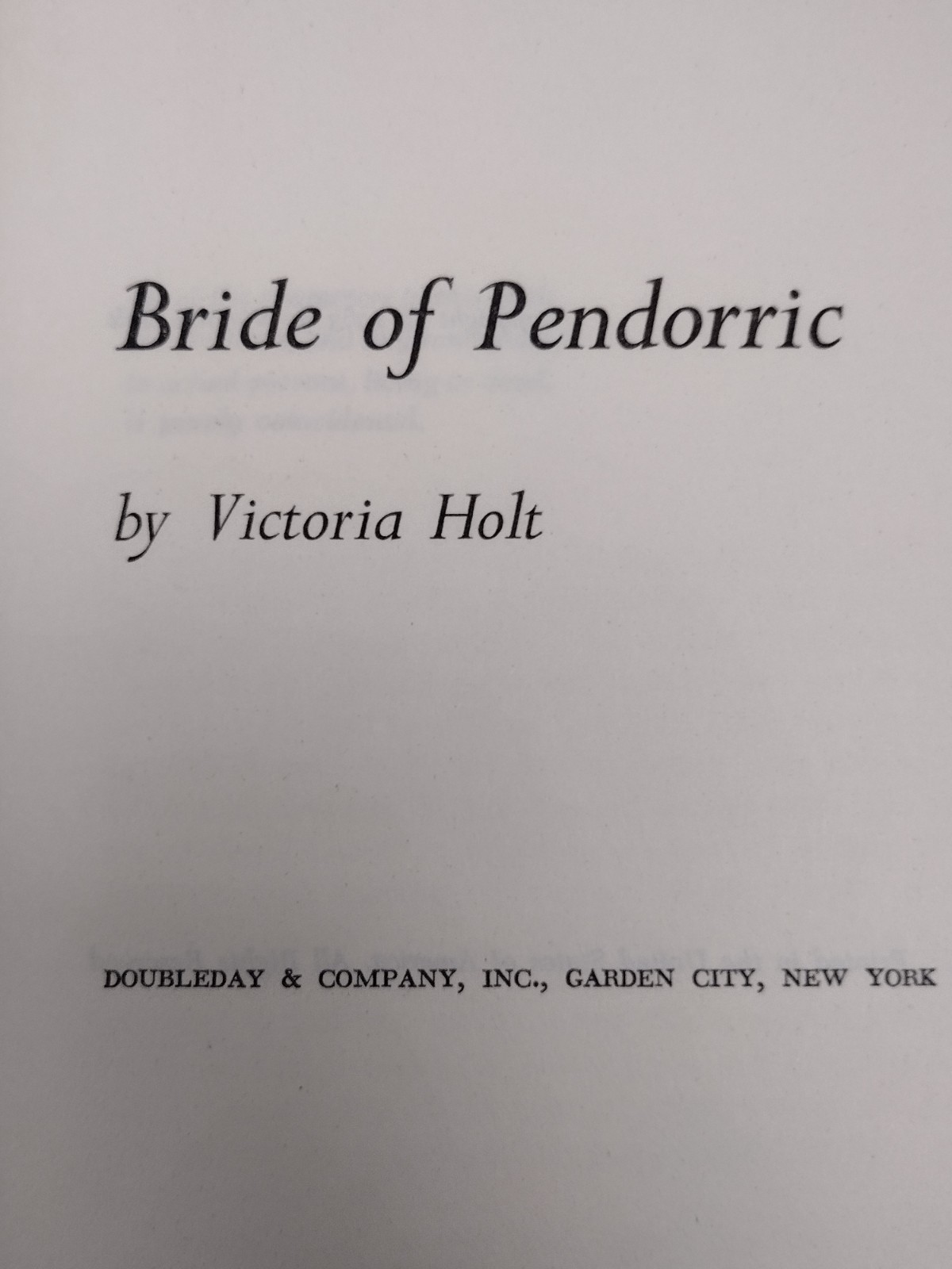 Vintage 1963 Bride of Pendorric by Victoria Holt FIRST EDITION Hardcover & DJ