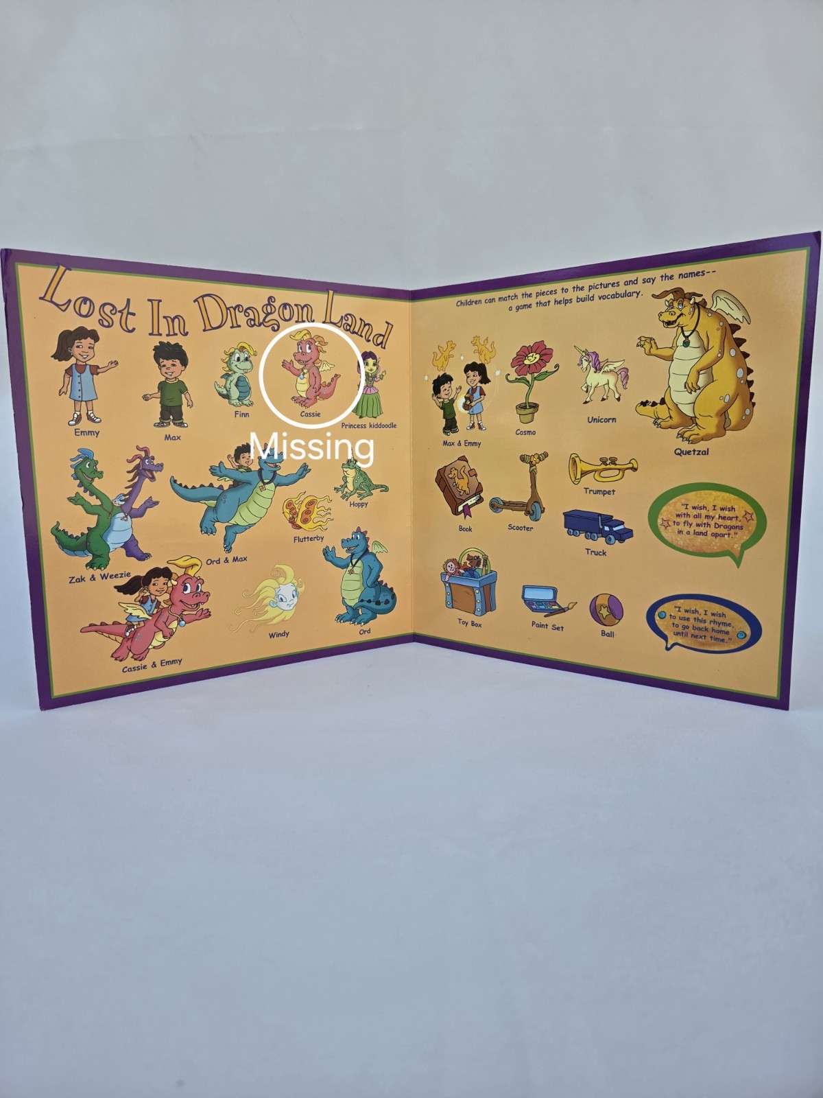 VTG 2002 SoftPlay Dragon Tales Lost In Dragon Land Felt Play Set Book PBS Kids