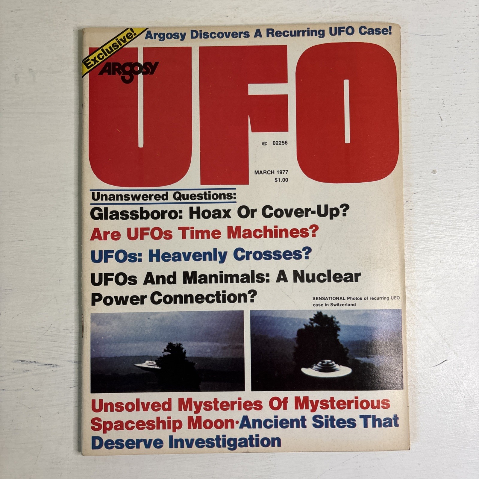 ARGOSY UFO Magazine March 1977 Glassboro Hoax Cover-Up Time Machines Nuclear