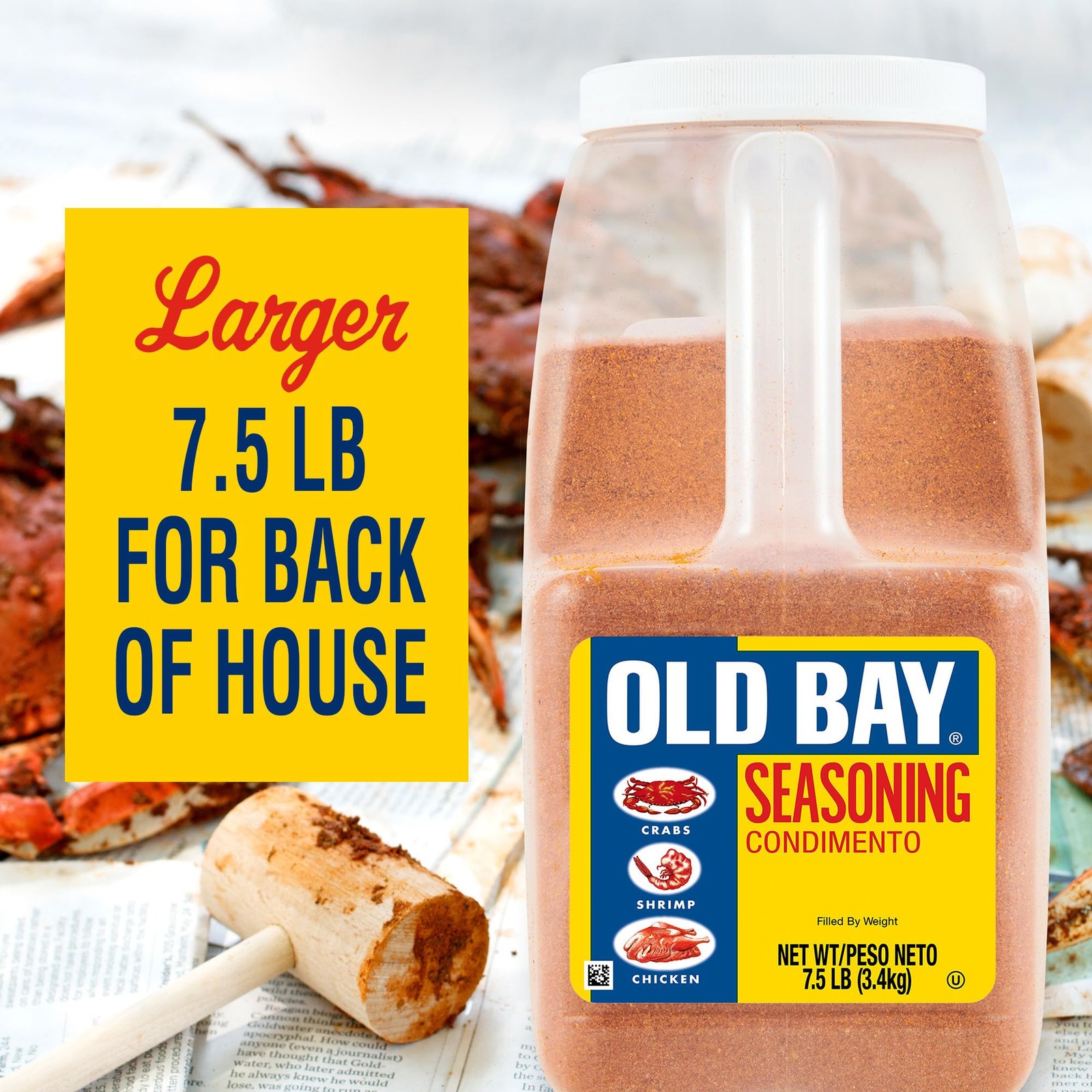 OLD BAY Seasoning, 7.5 lb – One 120 Ounce (Pack of 1), Seasoning Lbs