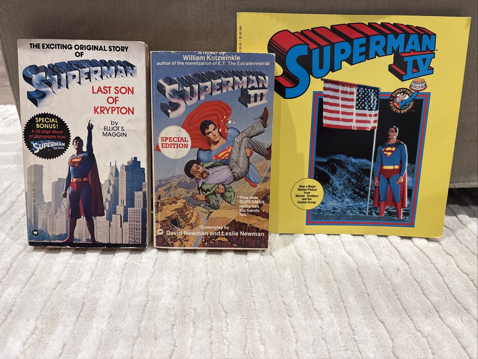 Superman Set Of 3PB Last Son Krypton, Superman III & IV Christopher Reeve