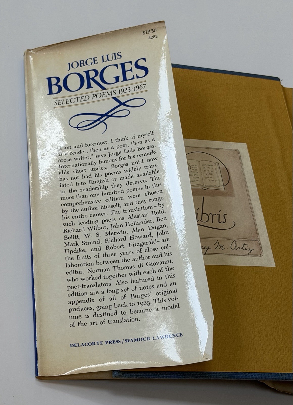Selected Poems Jorge Luis Borges VTG HARDCOVER 1972 blingual collected poetry of