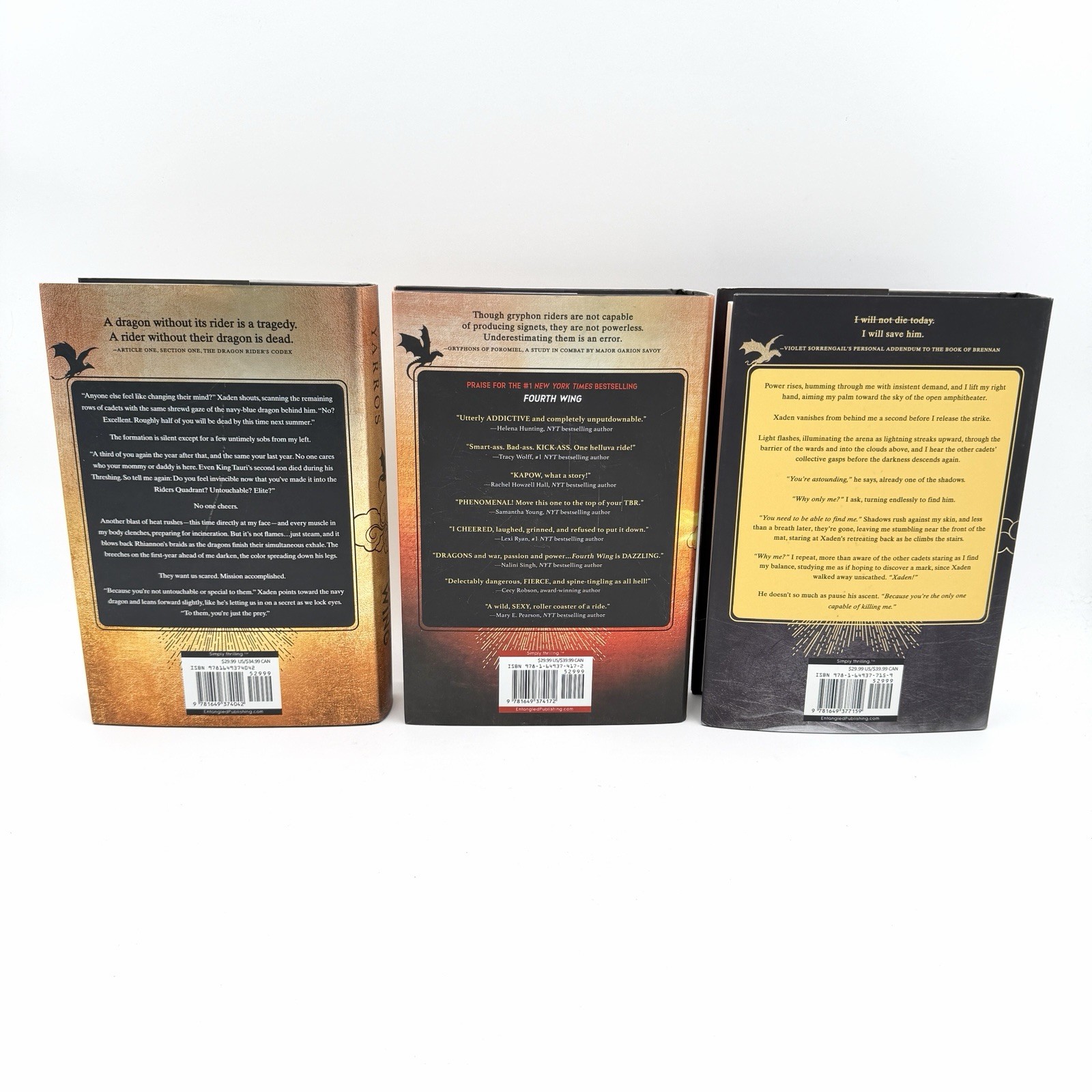Fourth Wing Iron Flame Onyx Storm (The Empyrean) Hardcover Lot Of 3 Romantasy