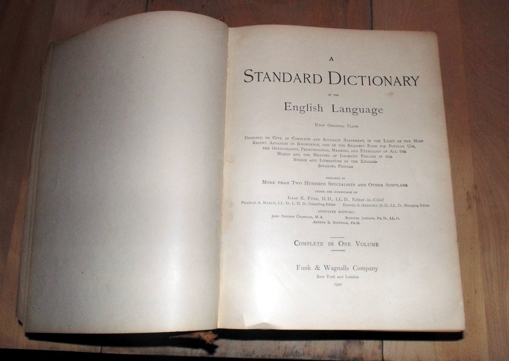 1901 Funk & Wagnalls Standard Dictionary
