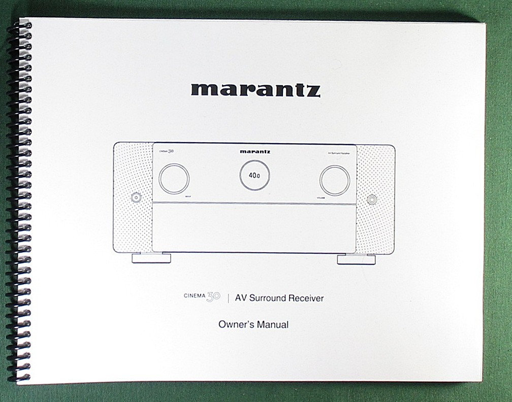 Marantz Cinema 30 Instruction Manual: 355 Pages & Protective Covers!