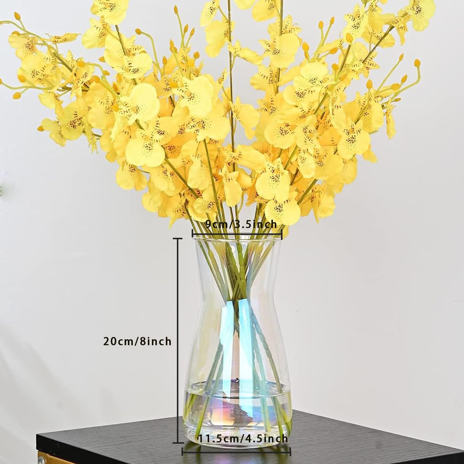 8 inch Iridescent Glass Flower Vases for 8 inches (Height),