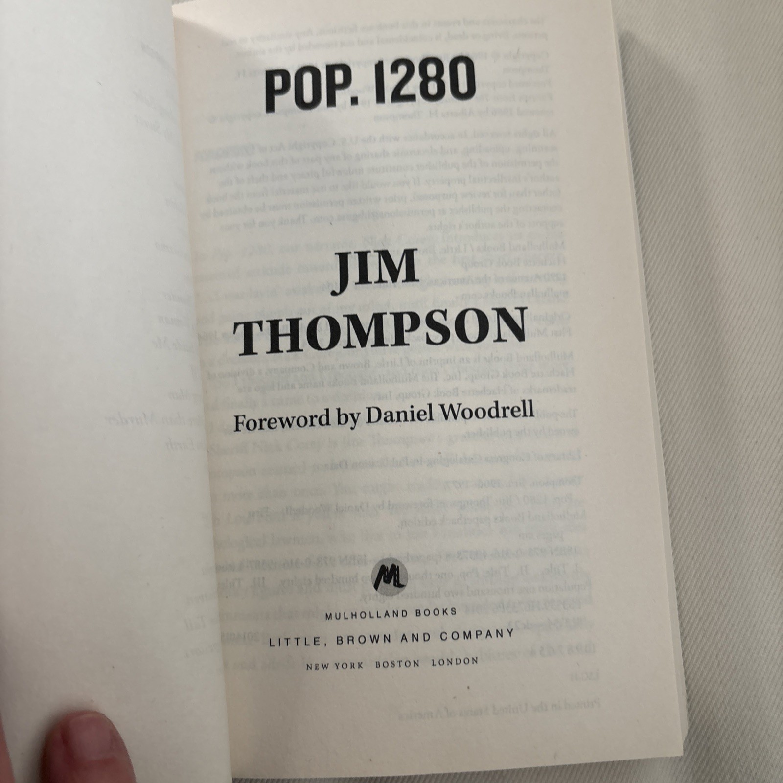 Pop 1280 – Paperback By Thompson, Jim – Good Condition