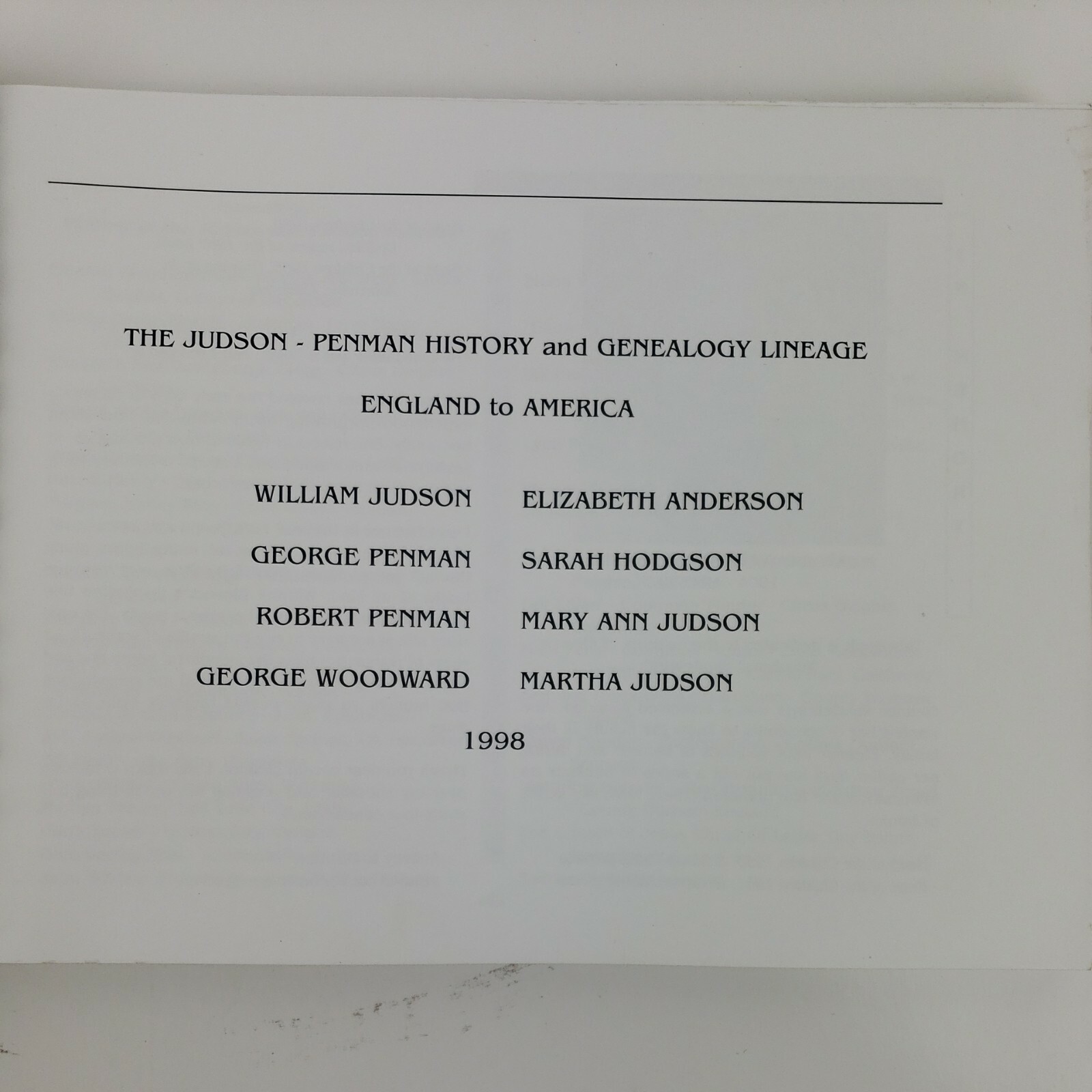 From County Durham England to America 1681-1998 by Aubrey Penman Judson, Penman
