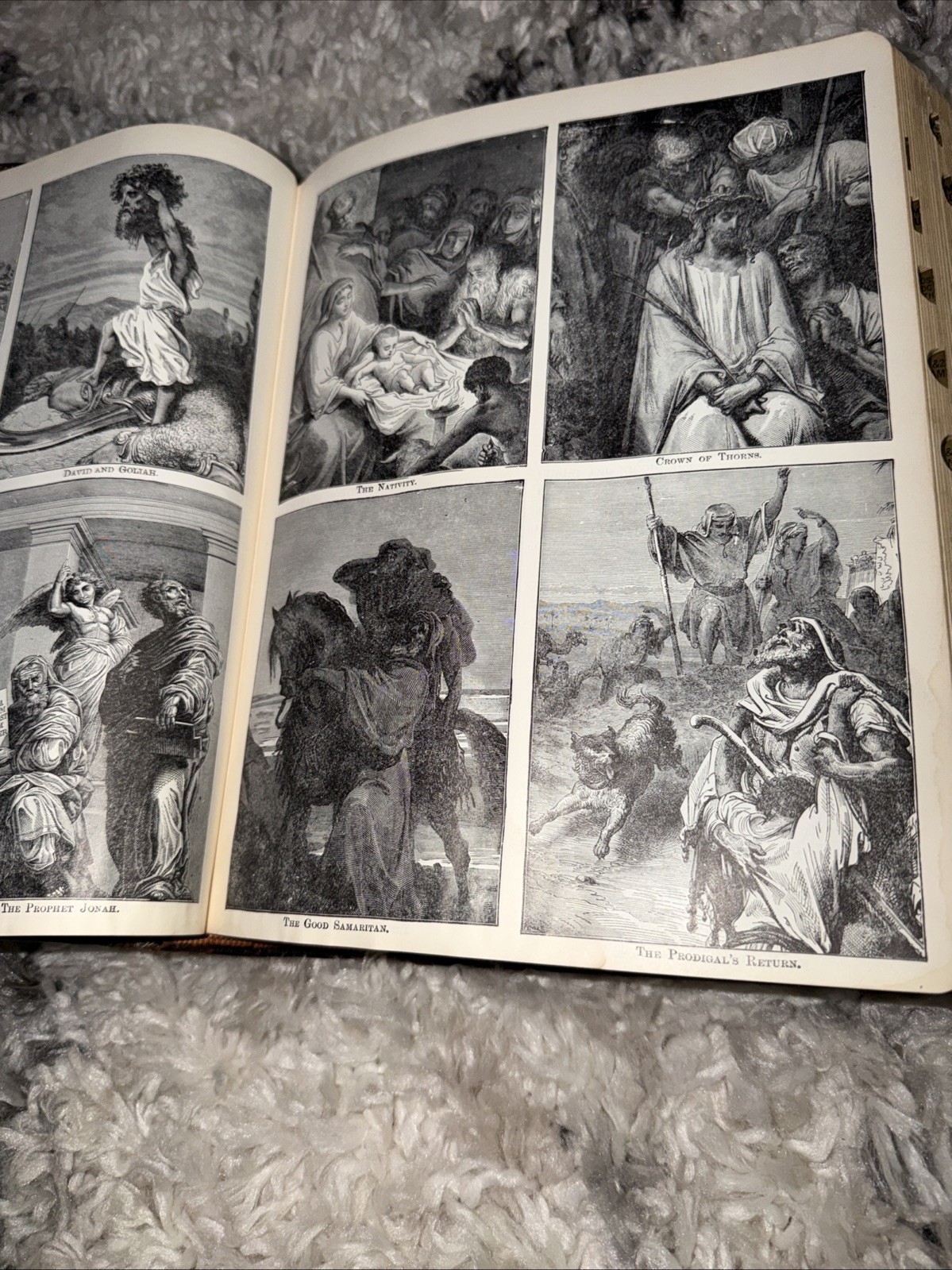 THE HOLY BIBLE, CONTAINING THE OLD AND NEW TESTAMENTS LEATHER BOUND INDEXED RARE