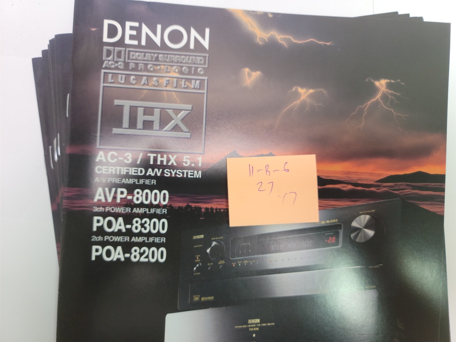 1990’s Denon Lucasfilm THX AVP-8000 / POA-8300 / POA-8200 Brochure & Specs