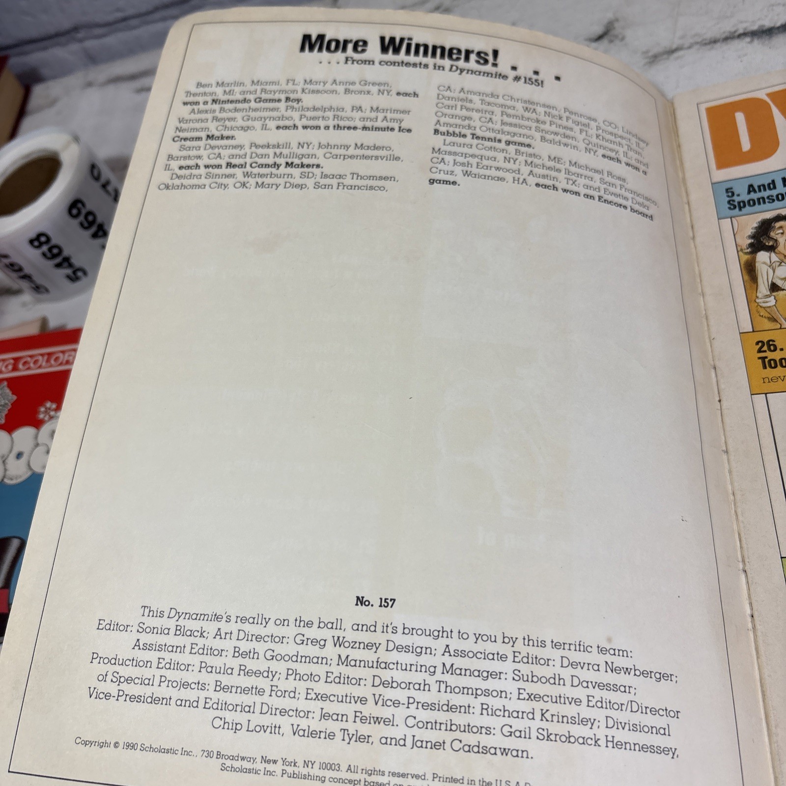 Dynamite Magazine #157 October 1990 Michael Jordan No Poster