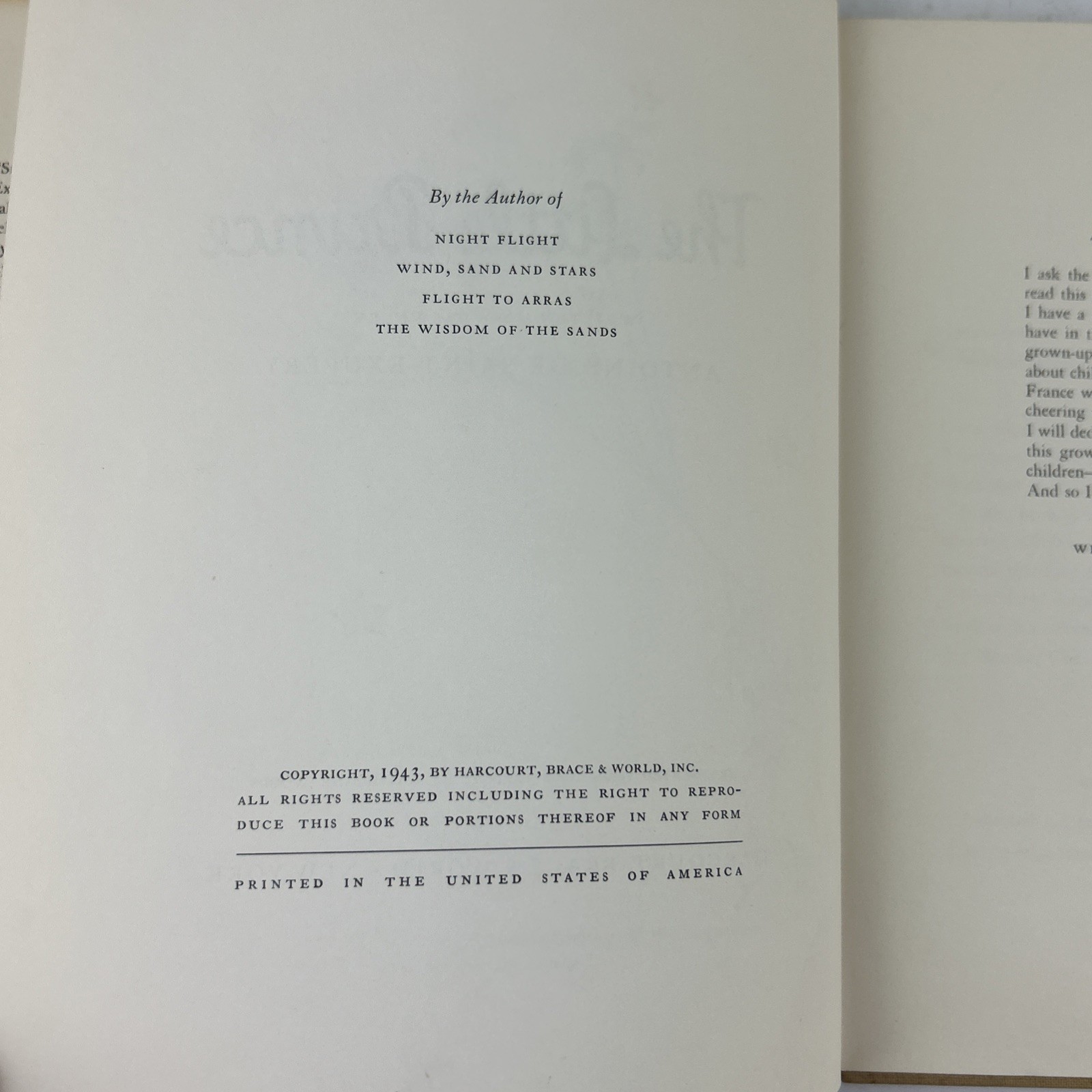 The Little Prince 1943 Antoine de Saint-Exupery 1ST EDITION $3.75 Harcourt Brace