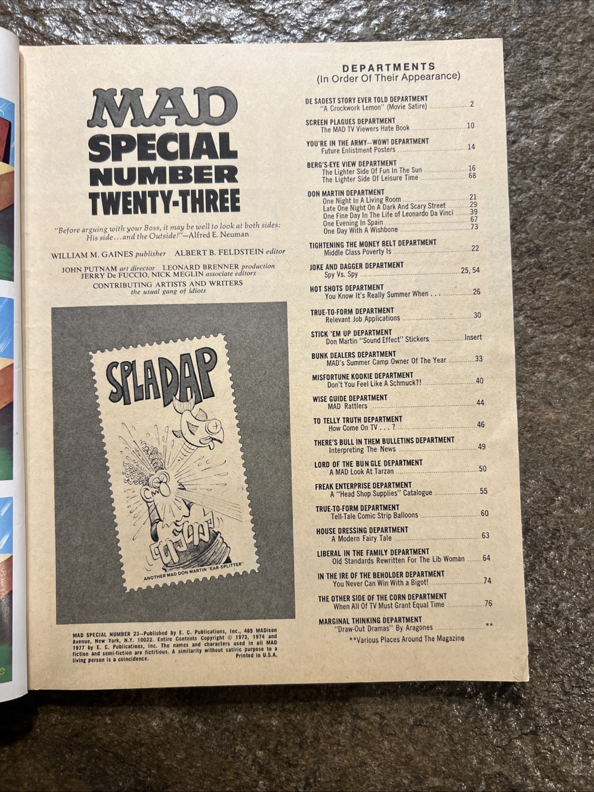 MAD Magazine – 1977 Special Issue Number Twenty Three & Don Martin Stickers