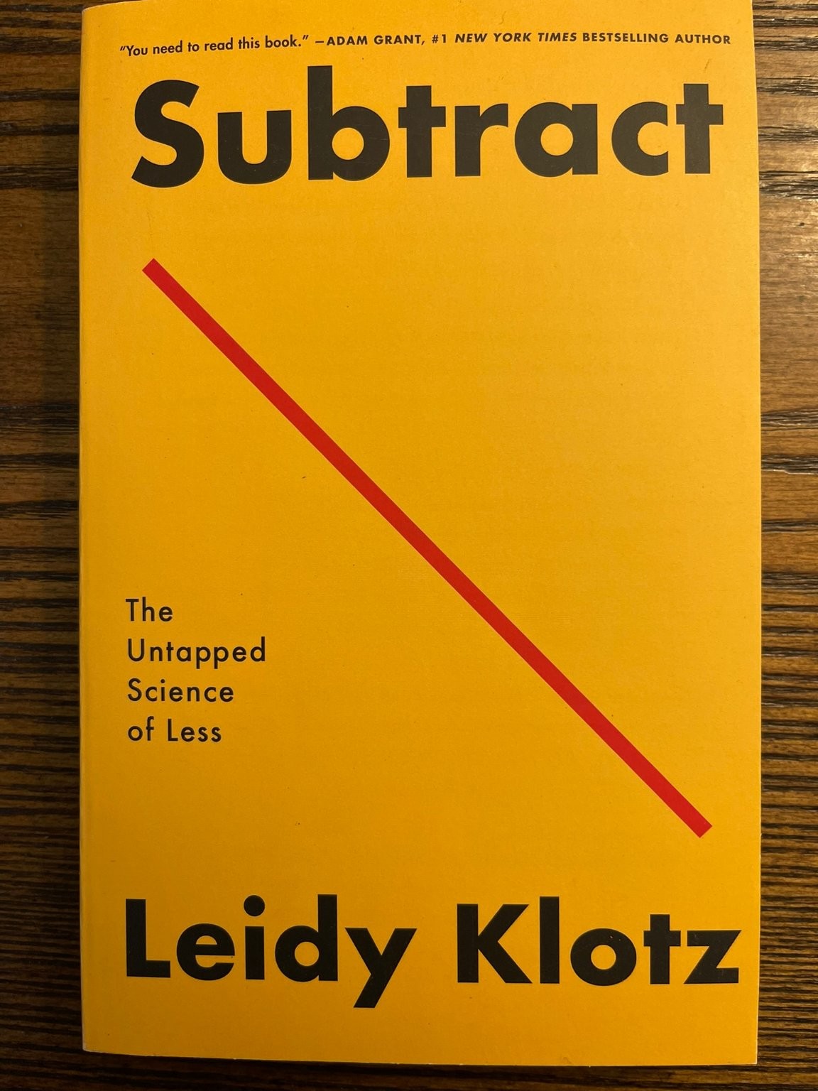 Subtract by Leidy Klotz Science of Less Flatiron Books Psychology Paperback : VG