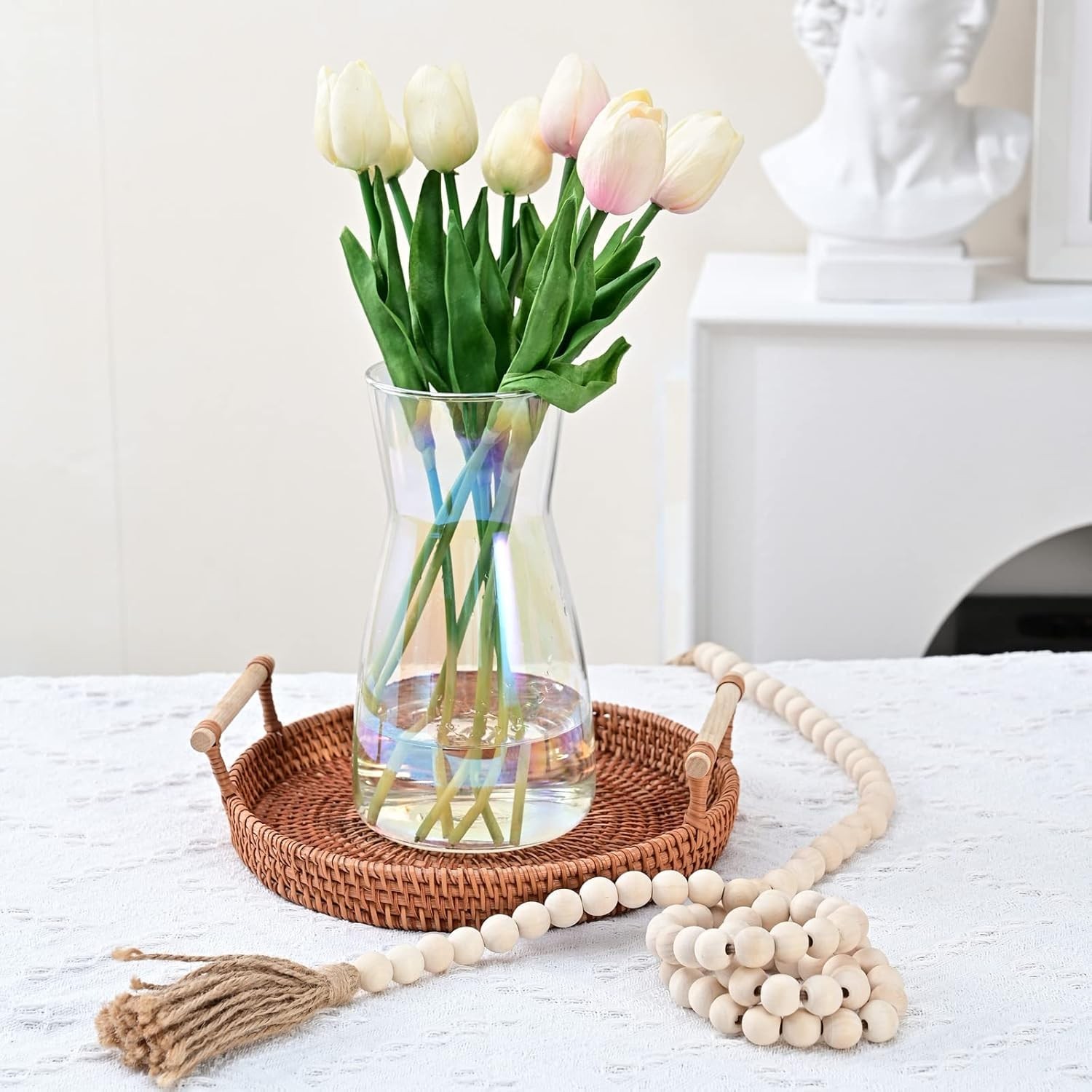 8 inch Iridescent Glass Flower Vases for 8 inches (Height),