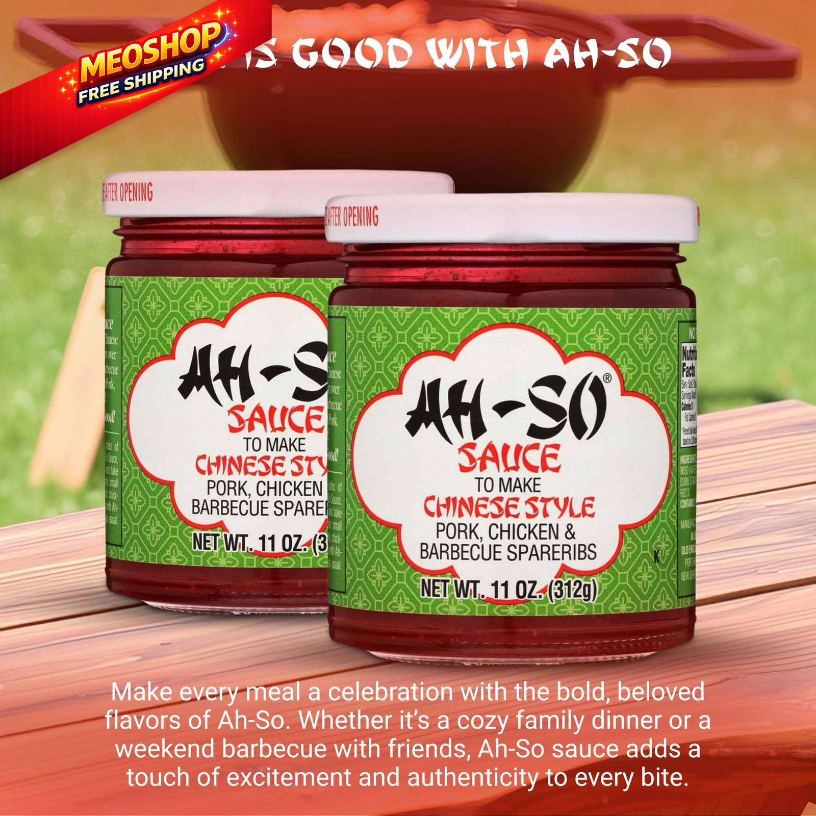 Ah-So Chinese Rib Sauce – 2 Pack (2 × 11 oz Jars) | 11 Ounce (Pack of 2)