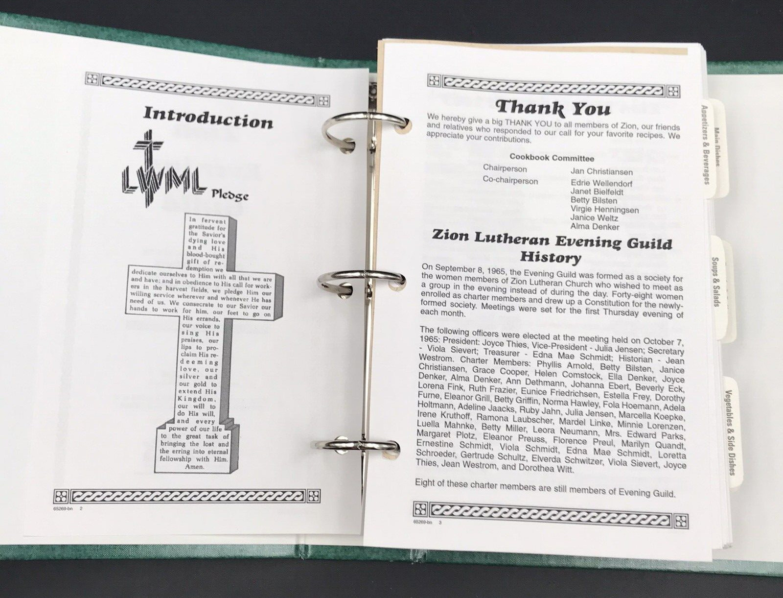 2005 Zion Evening Guild Heavenly Delights Recipes Cookbook Binder 397 pages