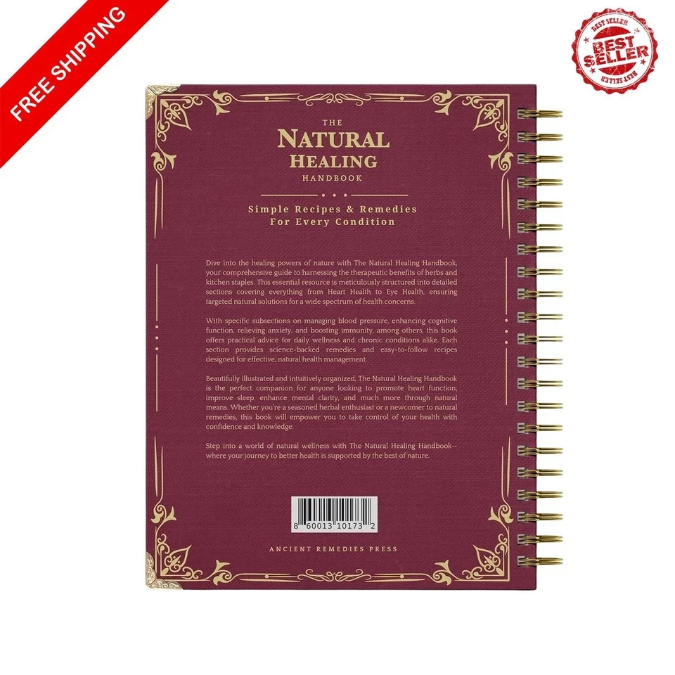 The Natural Healing Handbook, Spiral-Bound Guide For Herbal Remedies And Natural
