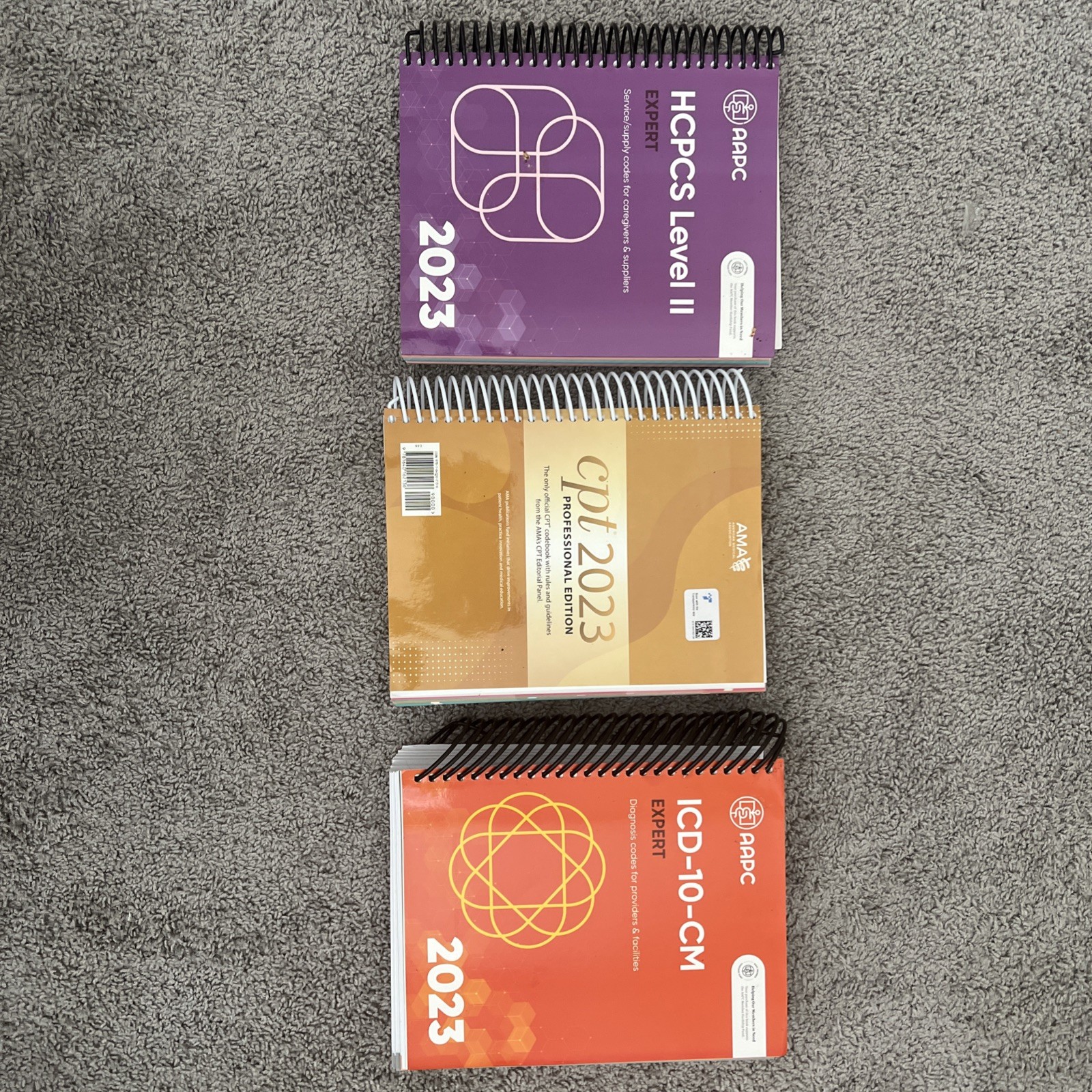 combo x3 AMA AAPC CPT 2023, ICD-10-CM Expert, HCPCS Level II